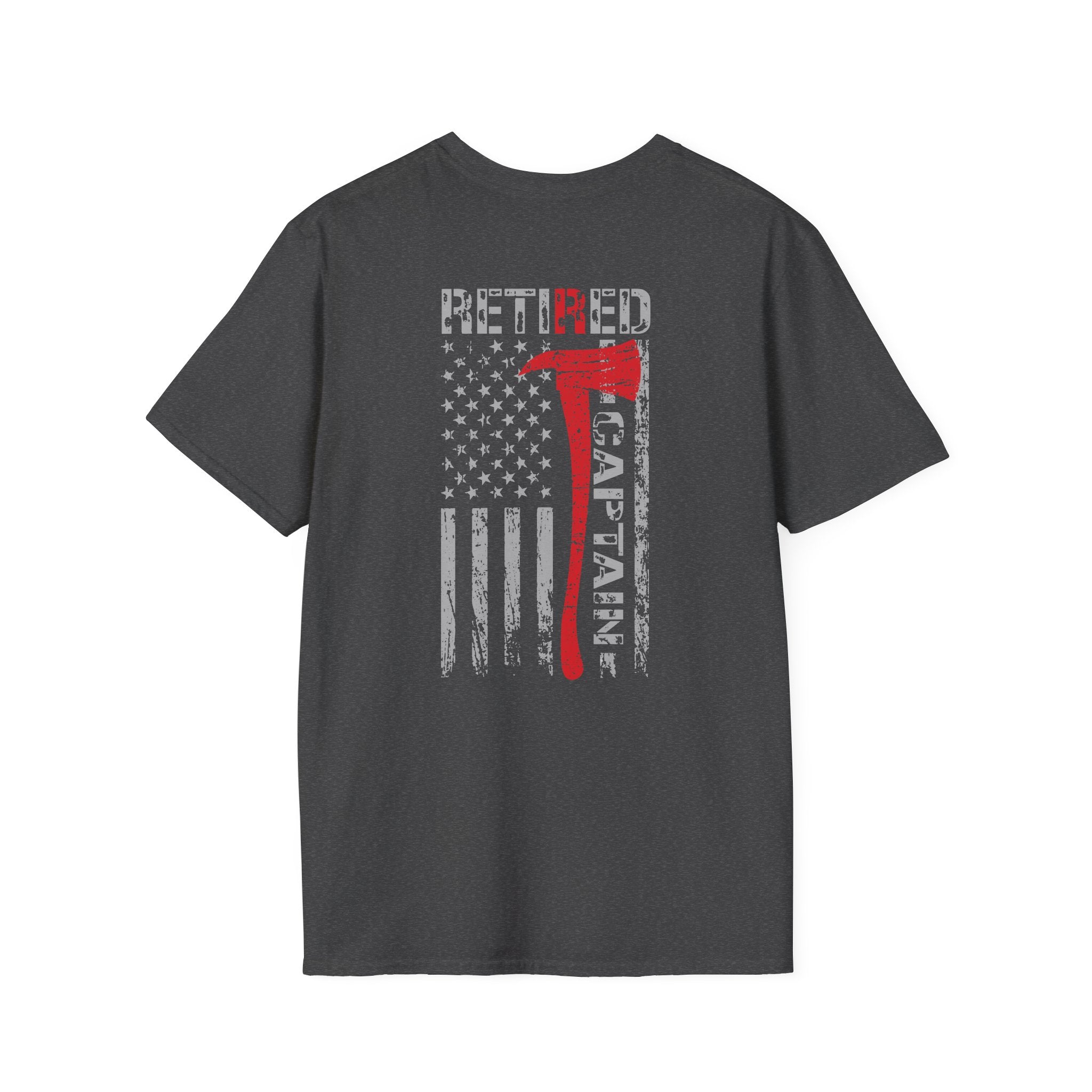 Retired Captain US Flag - Unisex Softstyle T-Shirt