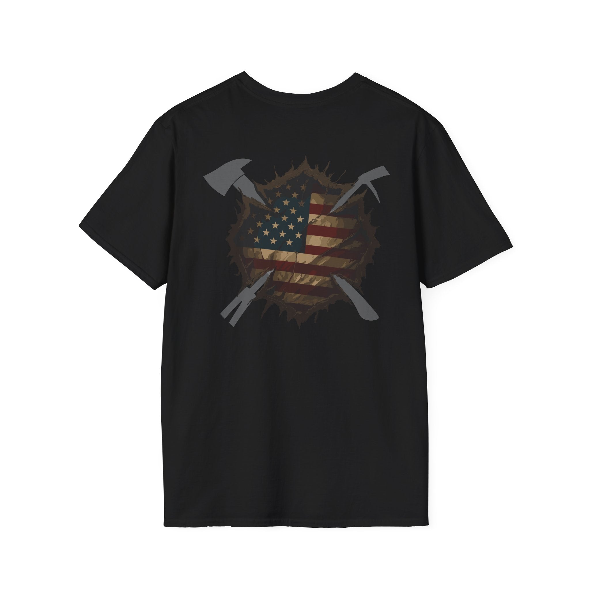Us flag torn maltese - Unisex Softstyle T-Shirt