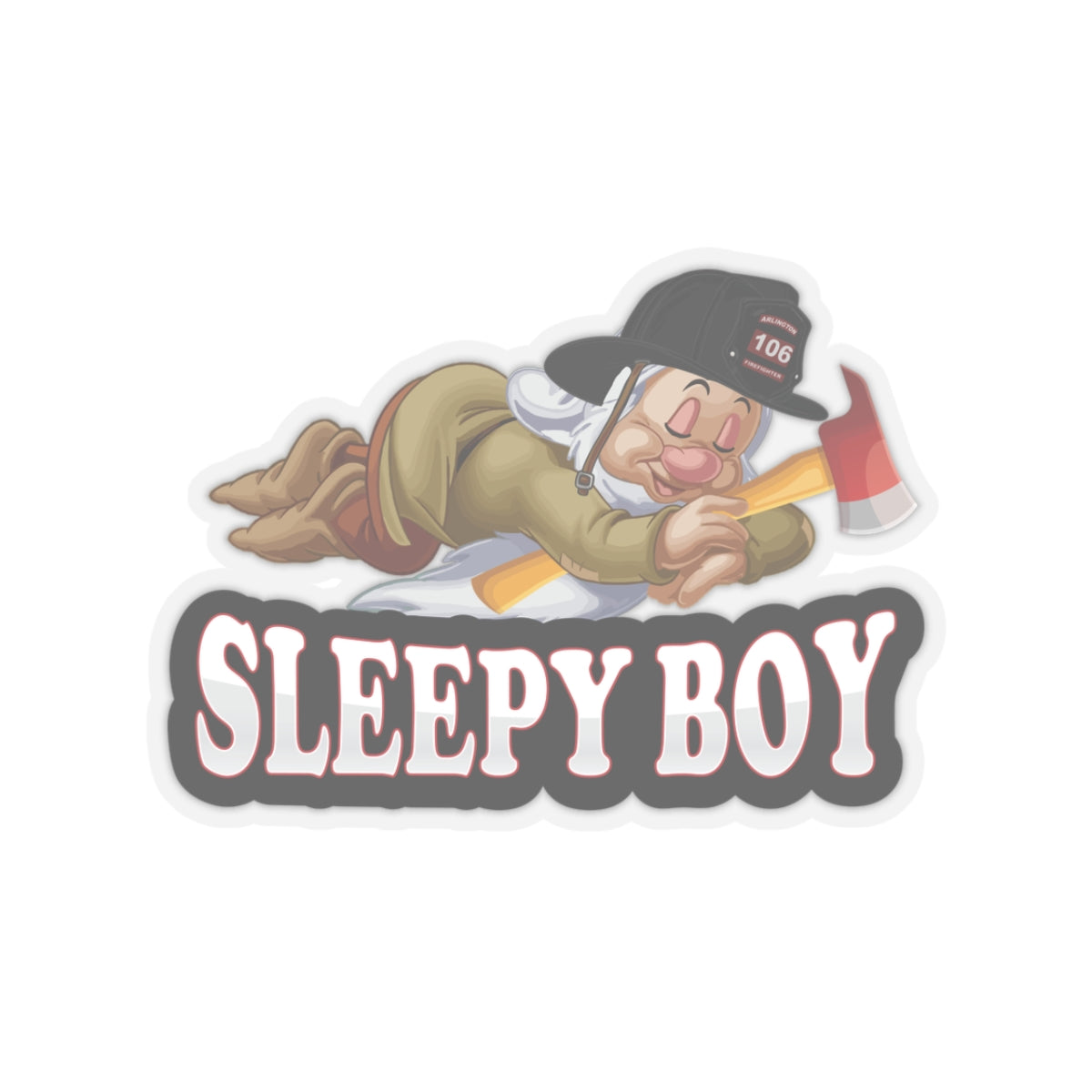Sleepy Boy Firefighter Kiss-Cut Stickers