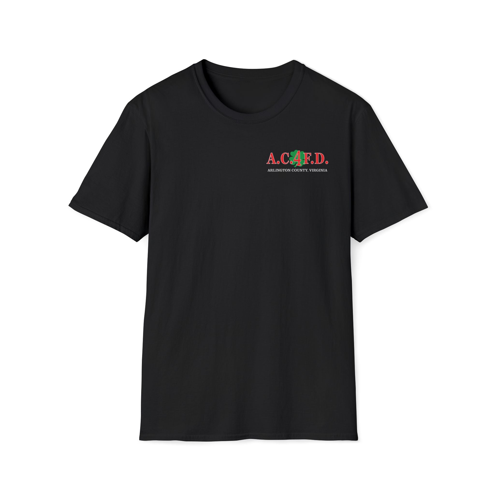 Station 4 acfd clover front/RatPack back - Gildan Soft Cotton Softstyle T-Shirt