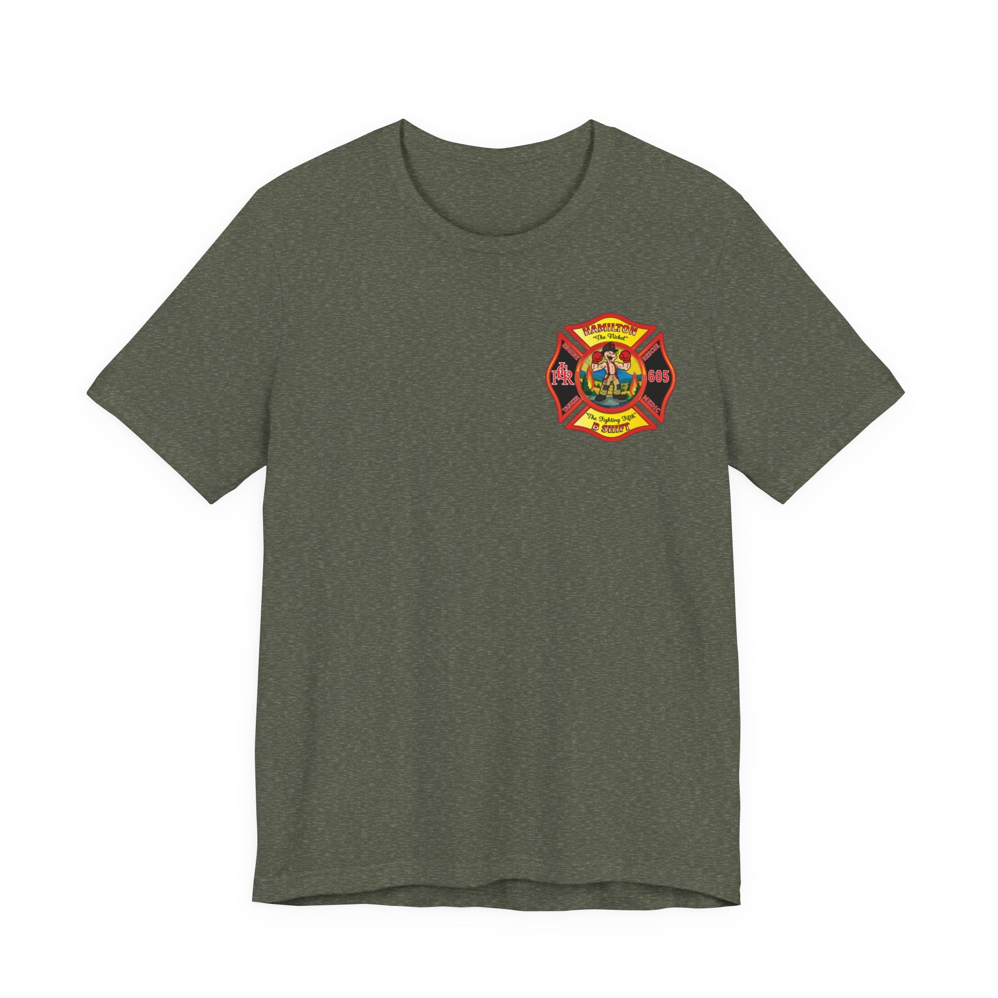 (Bigger Chest logo) LCFR Hamilton Station 5 version 4 Nickel Back- Bella+Canvas Soft Unisex Tee