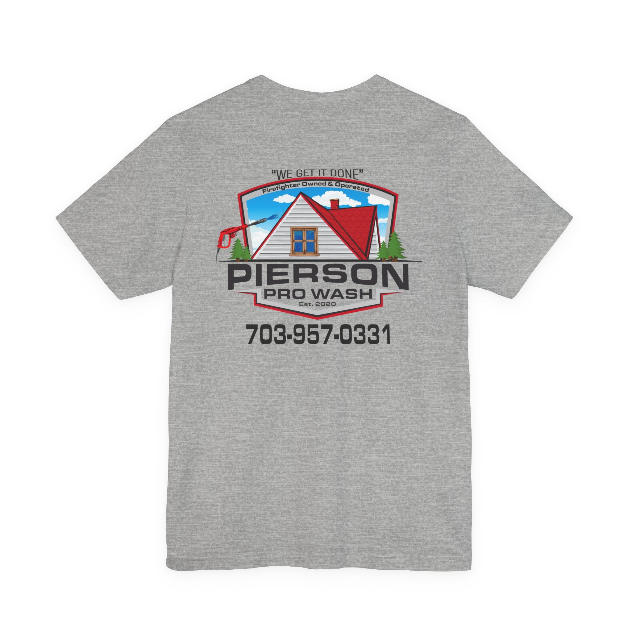 Pierson Pro Wash White Shirt Logo - Bella+Canvas Soft Unisex Tee