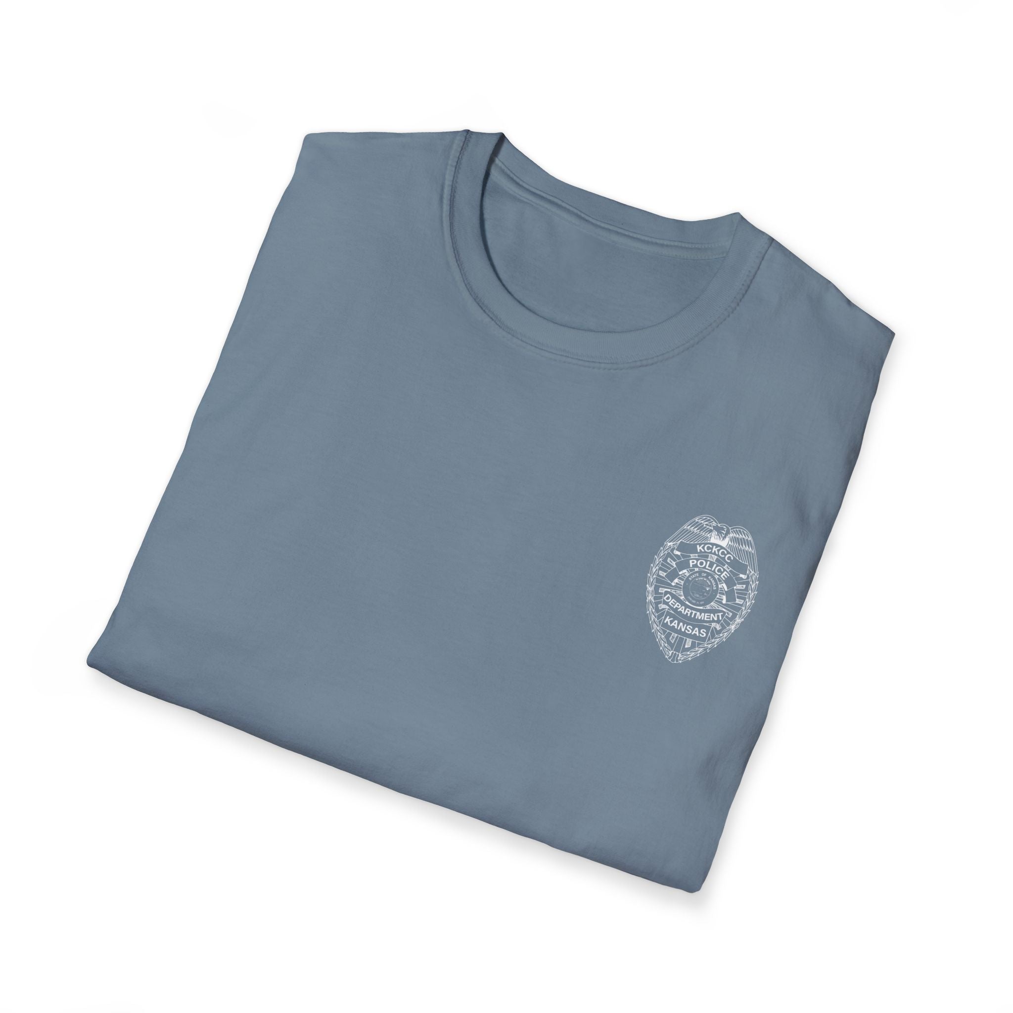 KCKCC Badge White outline - Gildan 64000 Unisex Softstyle T-Shirt