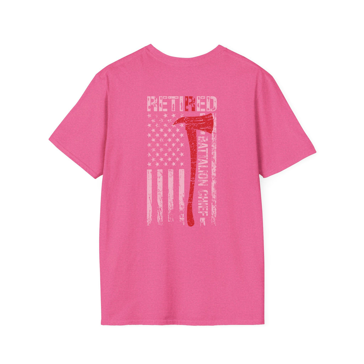 Retired Battalion Chief US Flag - Unisex Softstyle T-Shirt