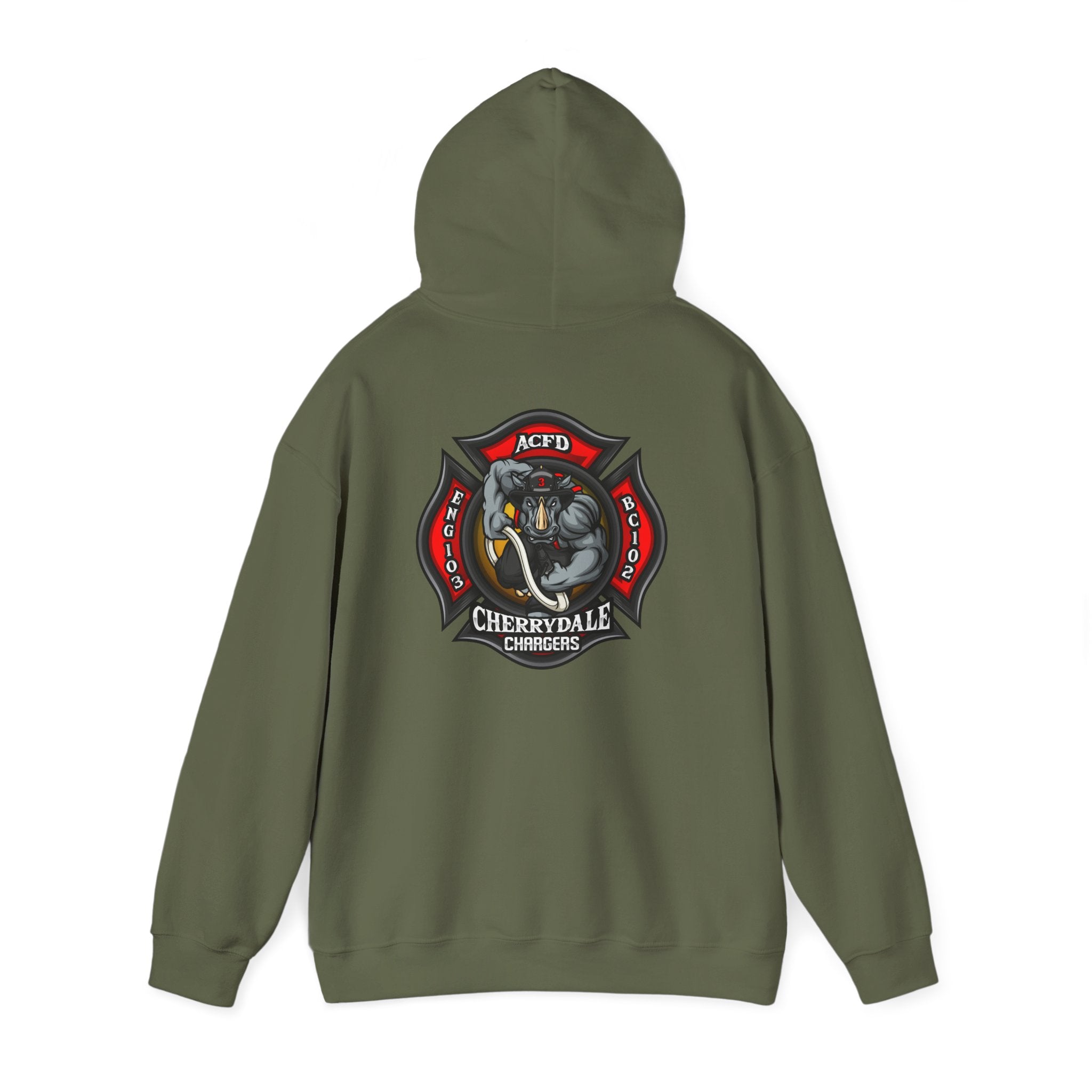 Arlington Station 3 Front/ Rhino Back - Gildan Heavy Blend™ Hooded Sweatshirt