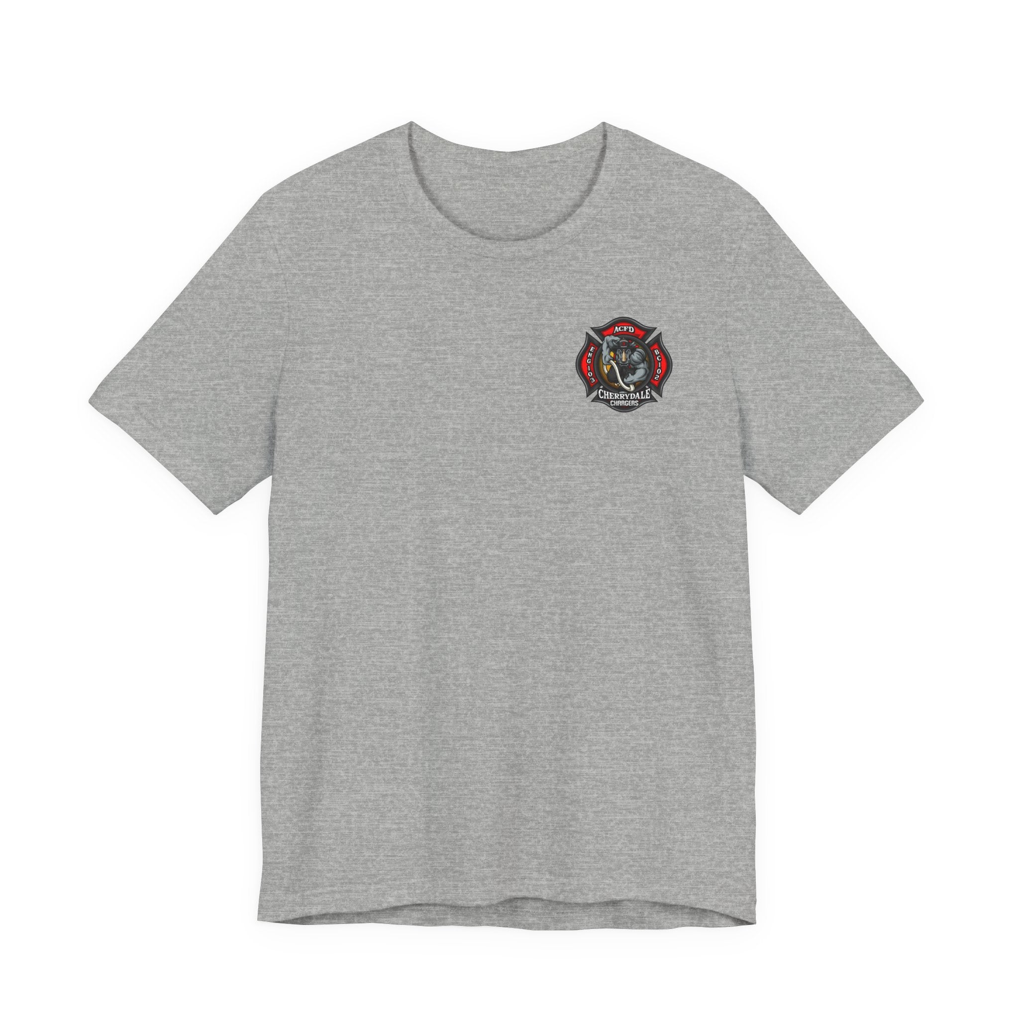 Station 3 Rhino Logo Firefighter Back - Bella+Canvas Soft Unisex Tee-