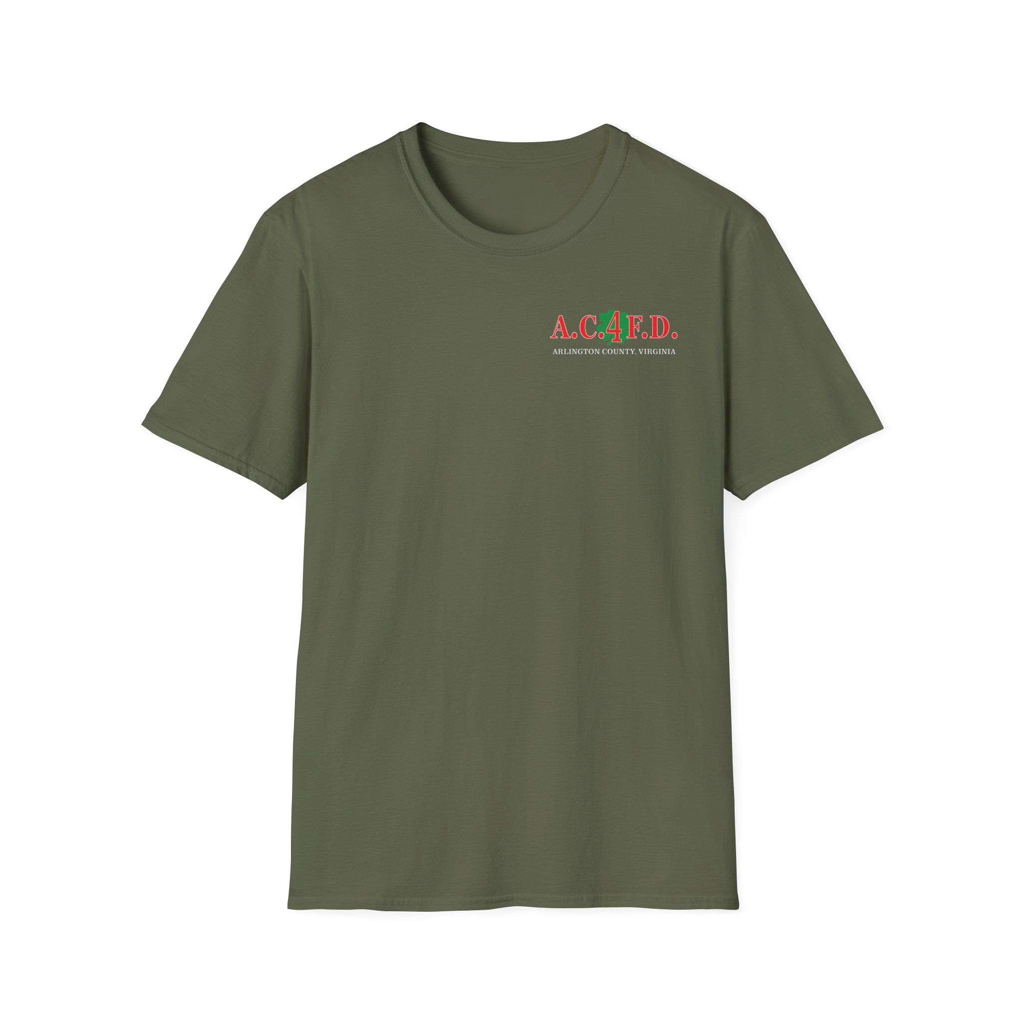 Station 4 acfd clover front/RatPack back - Gildan Soft Cotton Softstyle T-Shirt