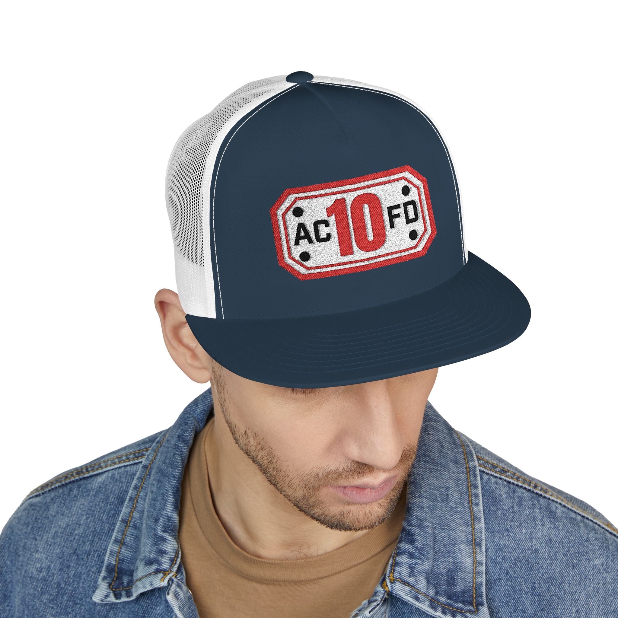 Arlington Engine 10 (requested different style hat) - 5 Panel Trucker Cap (Embroidery)