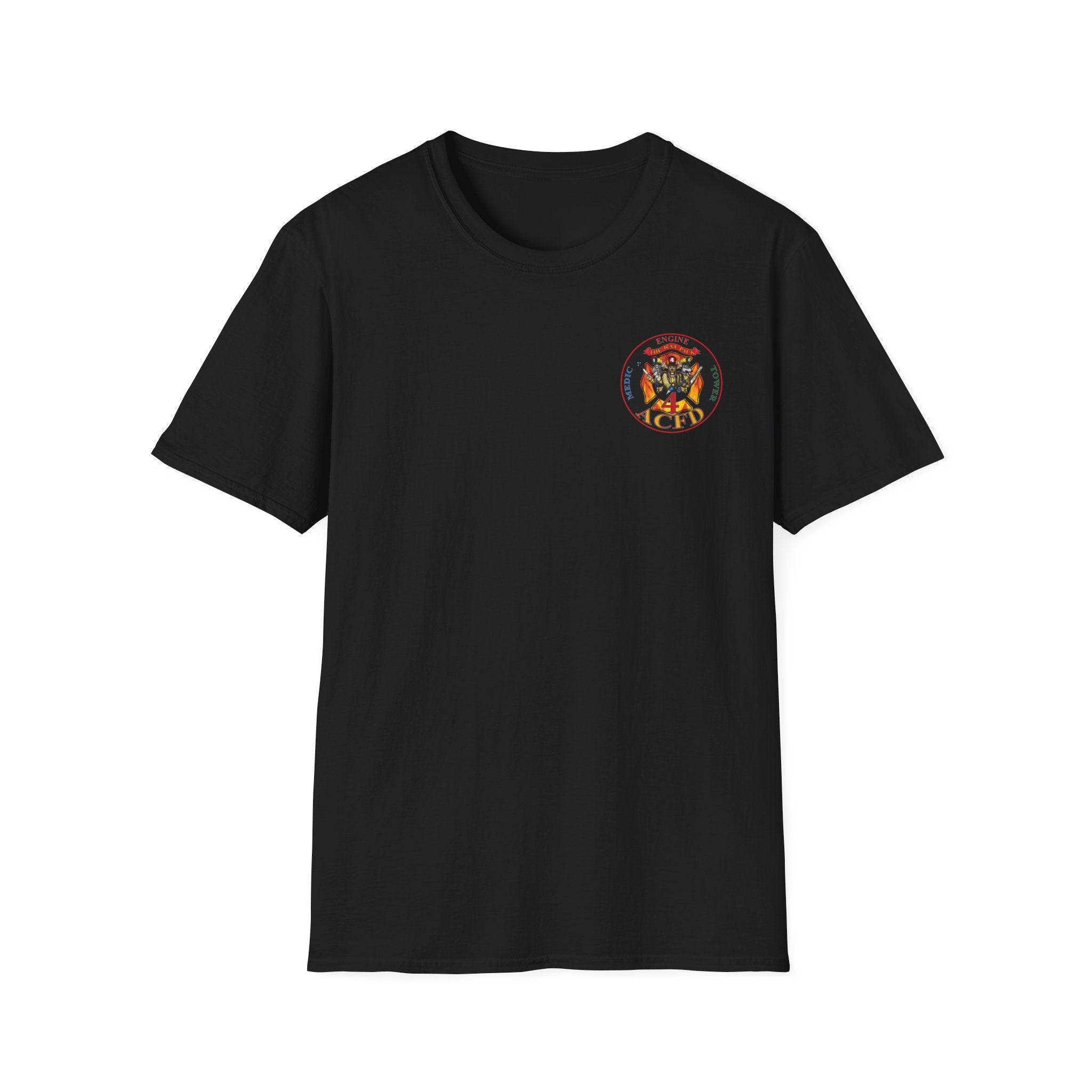 Station 4 RatPack front / acfd clover back - Gildan Soft Cotton Softstyle T-Shirt