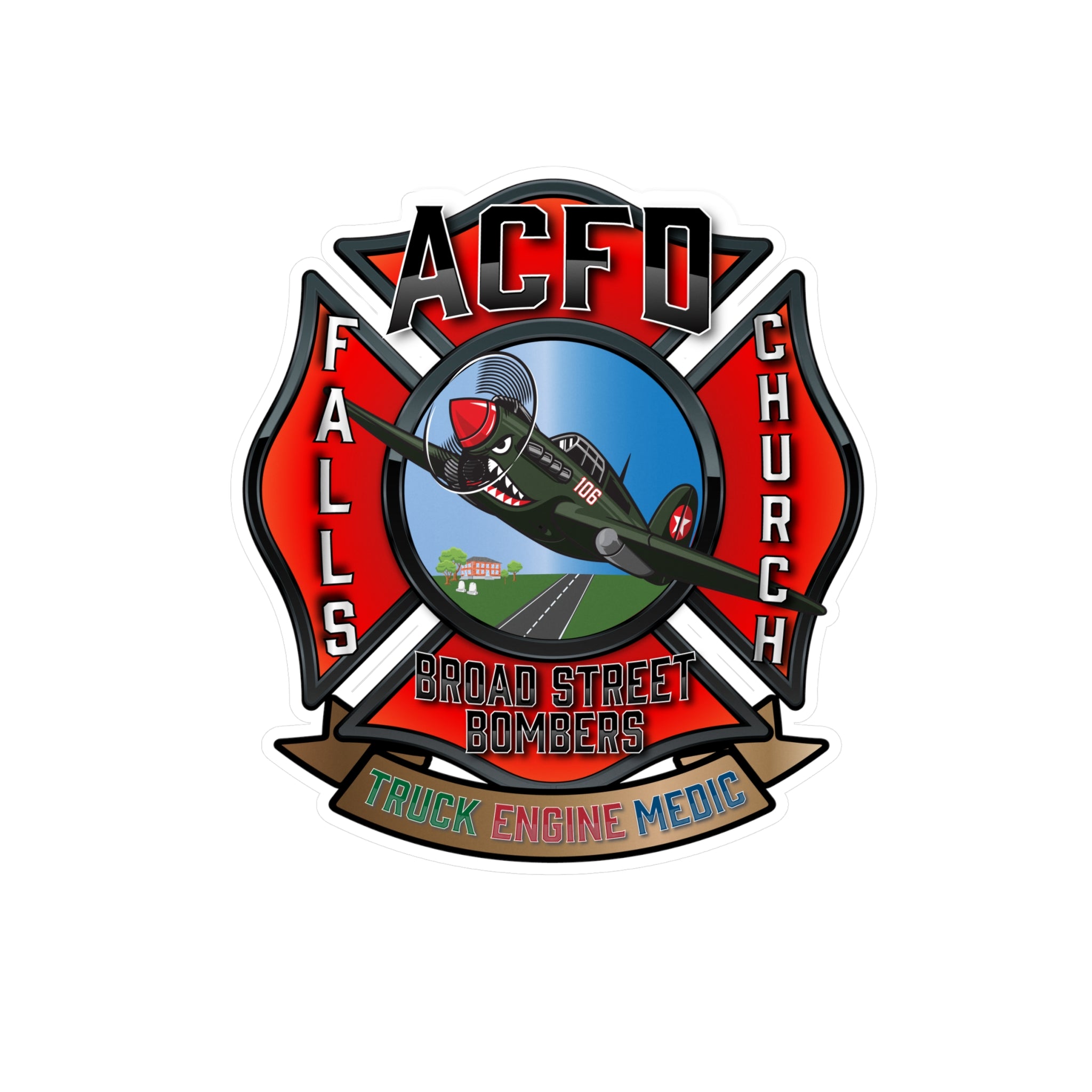 Kiss-Cut Vinyl Decals - Arlington Station 6 Broad Street Bombers