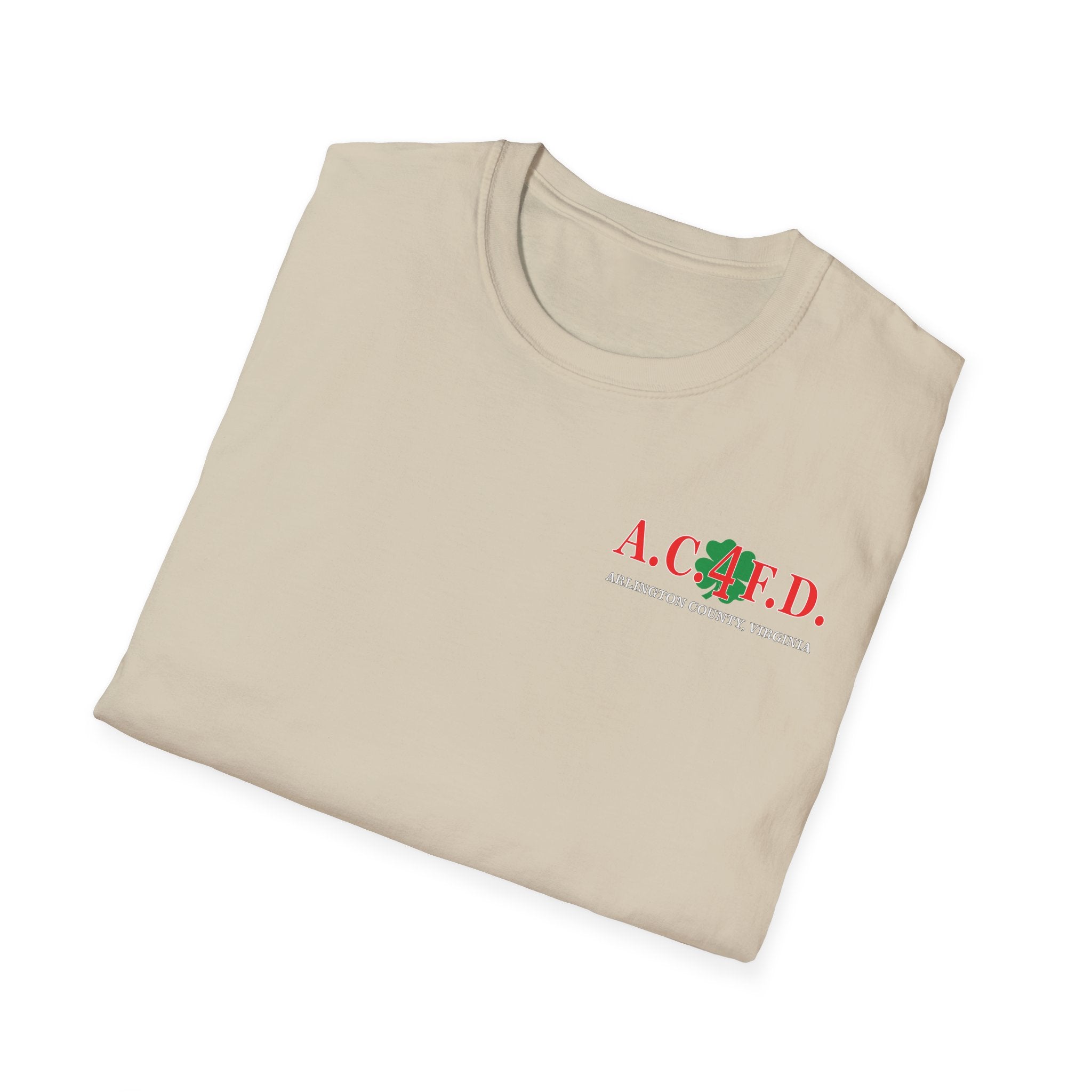 Station 4 acfd clover front/RatPack back - Gildan Soft Cotton Softstyle T-Shirt