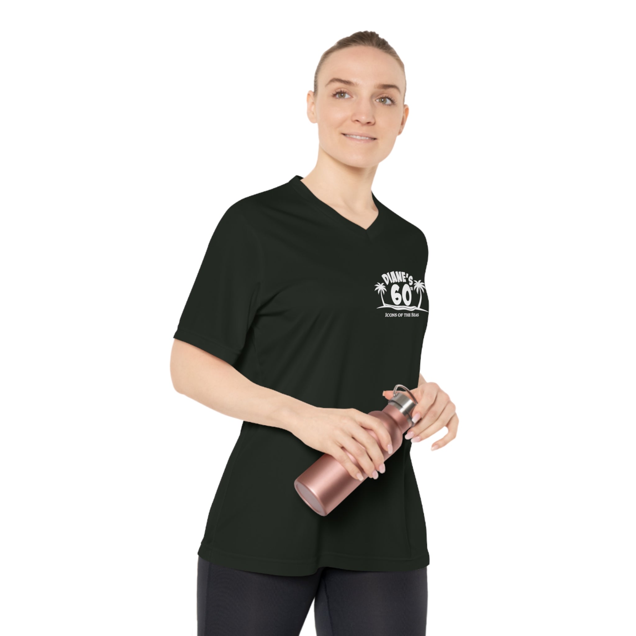 Diane Birthday Cruise White logo - Women's Performance V-Neck T-Shirt