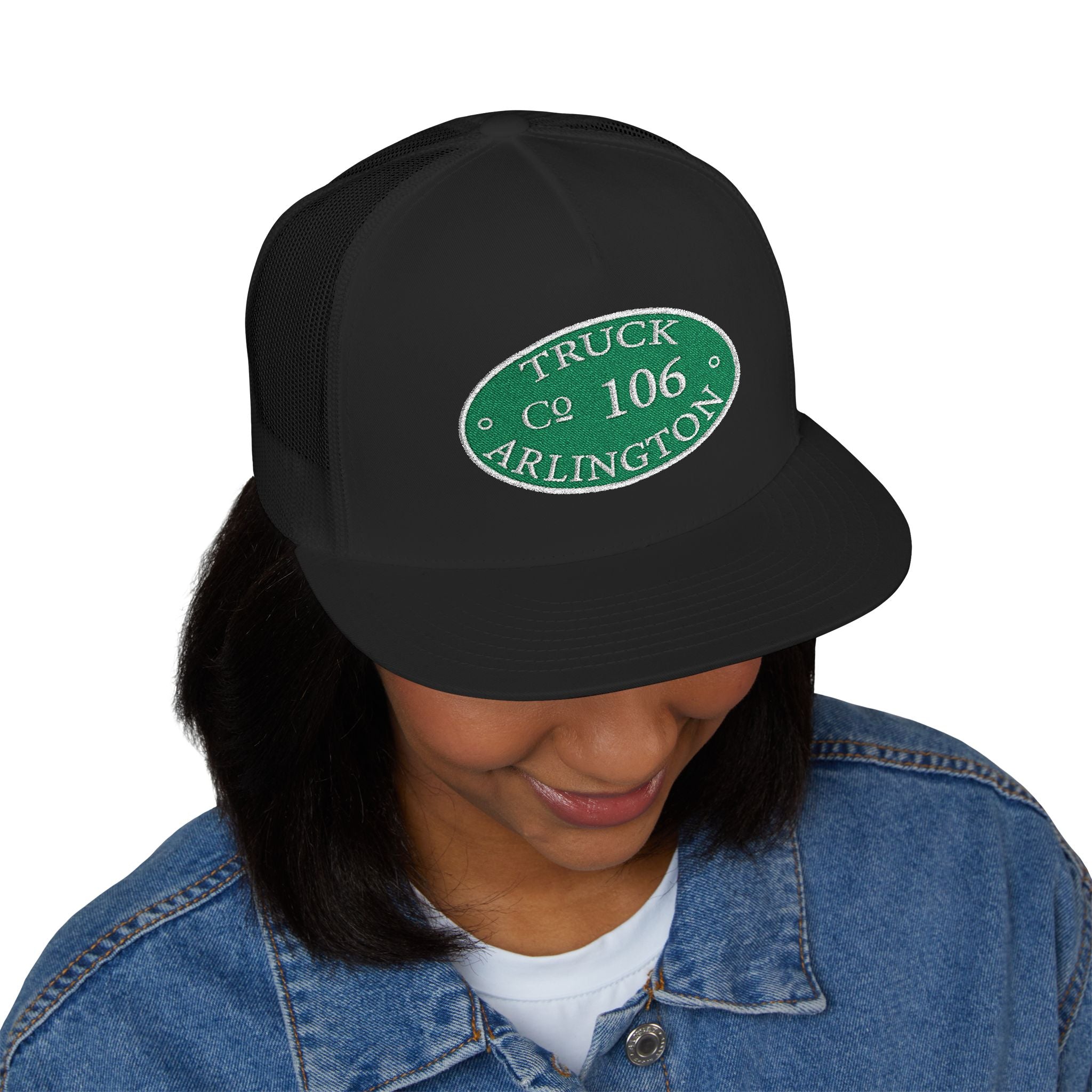 Arlington Truck 6 cirlce patch - 5 Panel Trucker Cap (Embroidery)