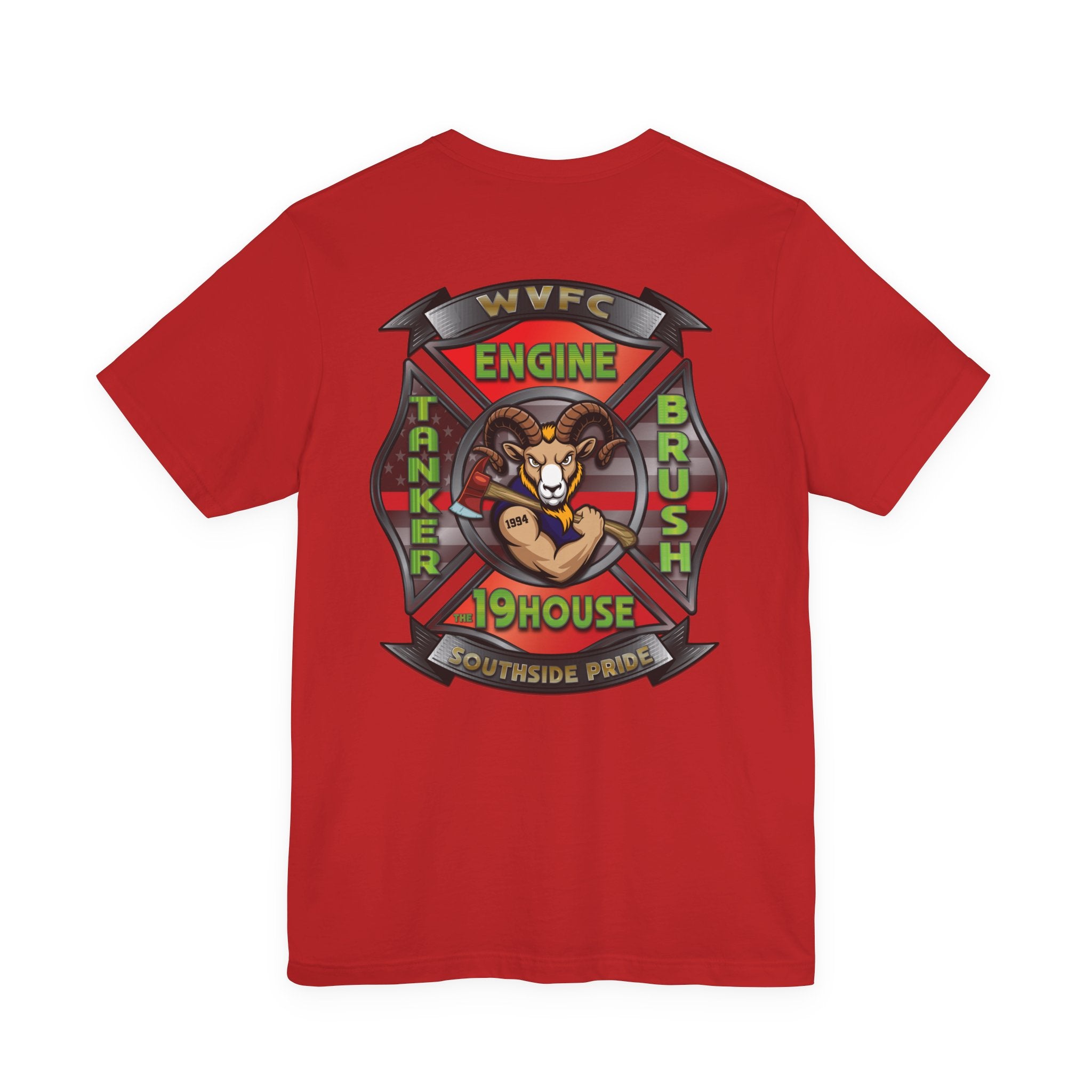 WVFC Goat Logo 2 Goat Logo 2 Back - Unisex Jersey Short Sleeve Tee