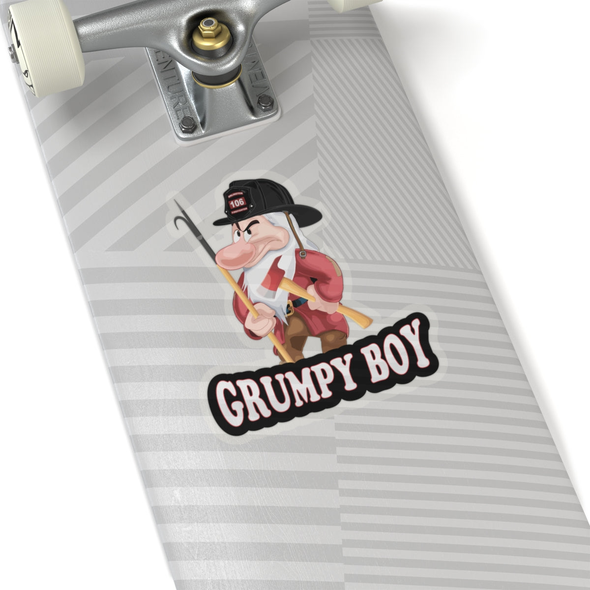 Grumpy Boy Firefighter Kiss-Cut Stickers