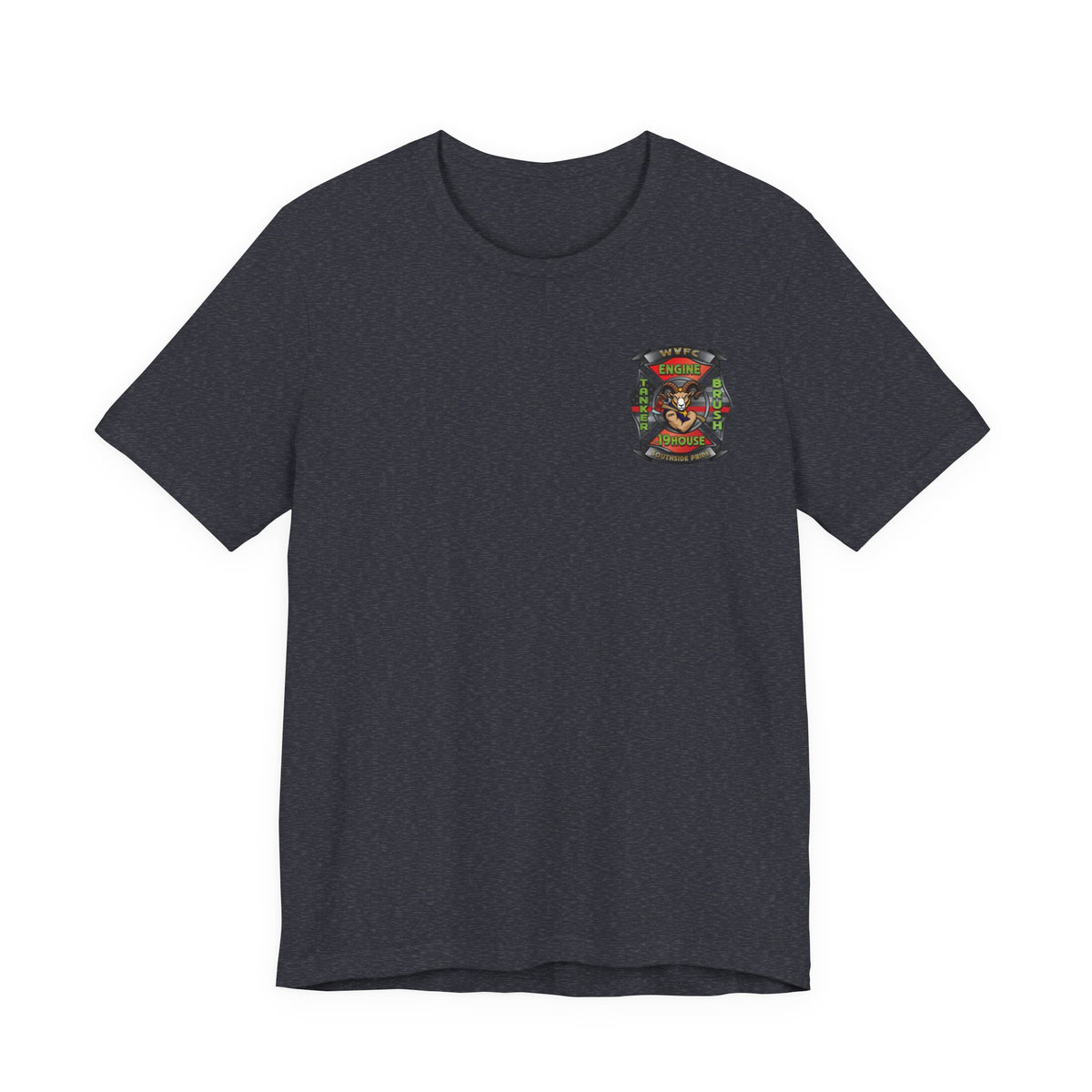 WVFC Goat Logo 2 Version 3 US Flag Blk- Unisex Jersey Short Sleeve Tee