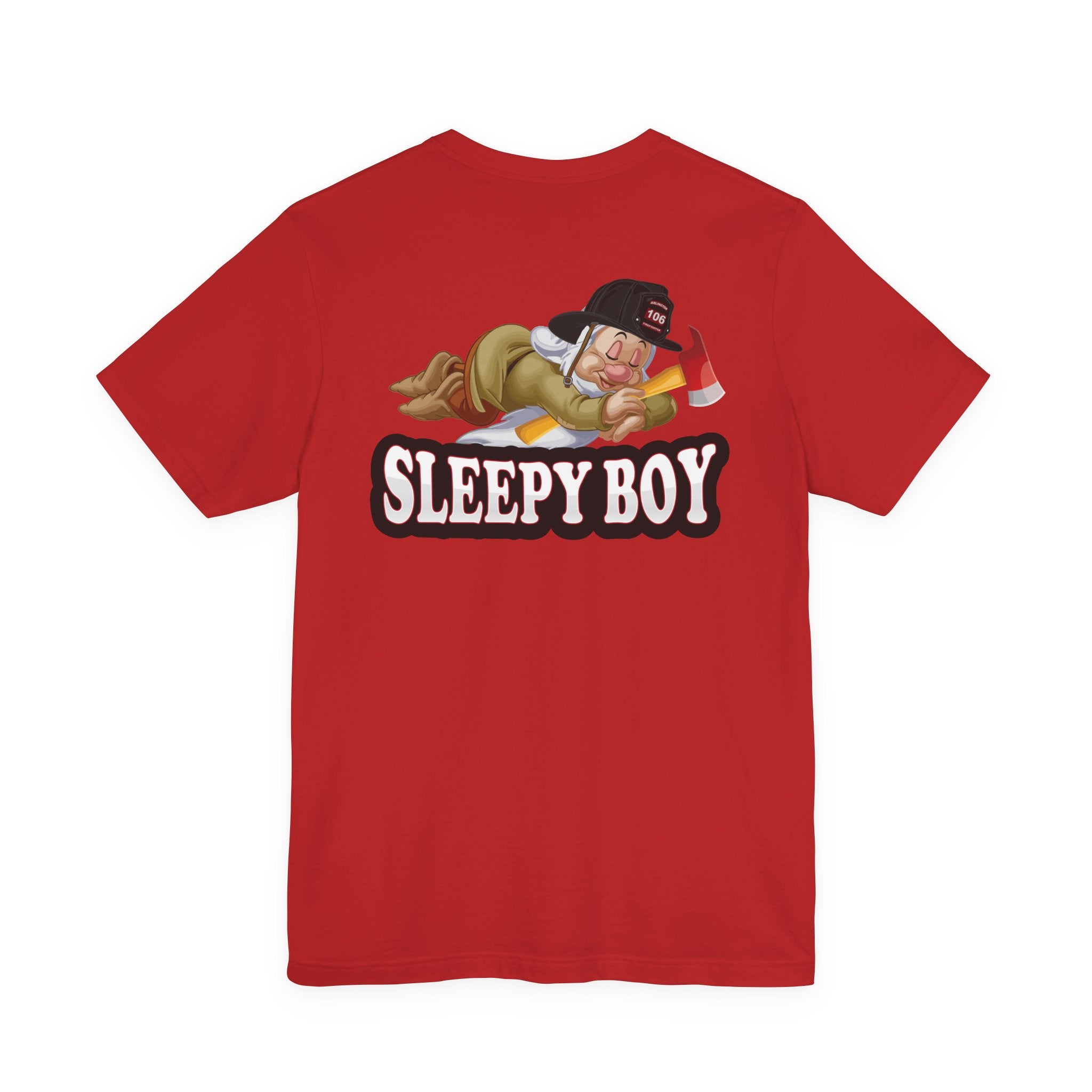 Sleepy Boy Firefighter - Heavy Cotton Unisex Tee -