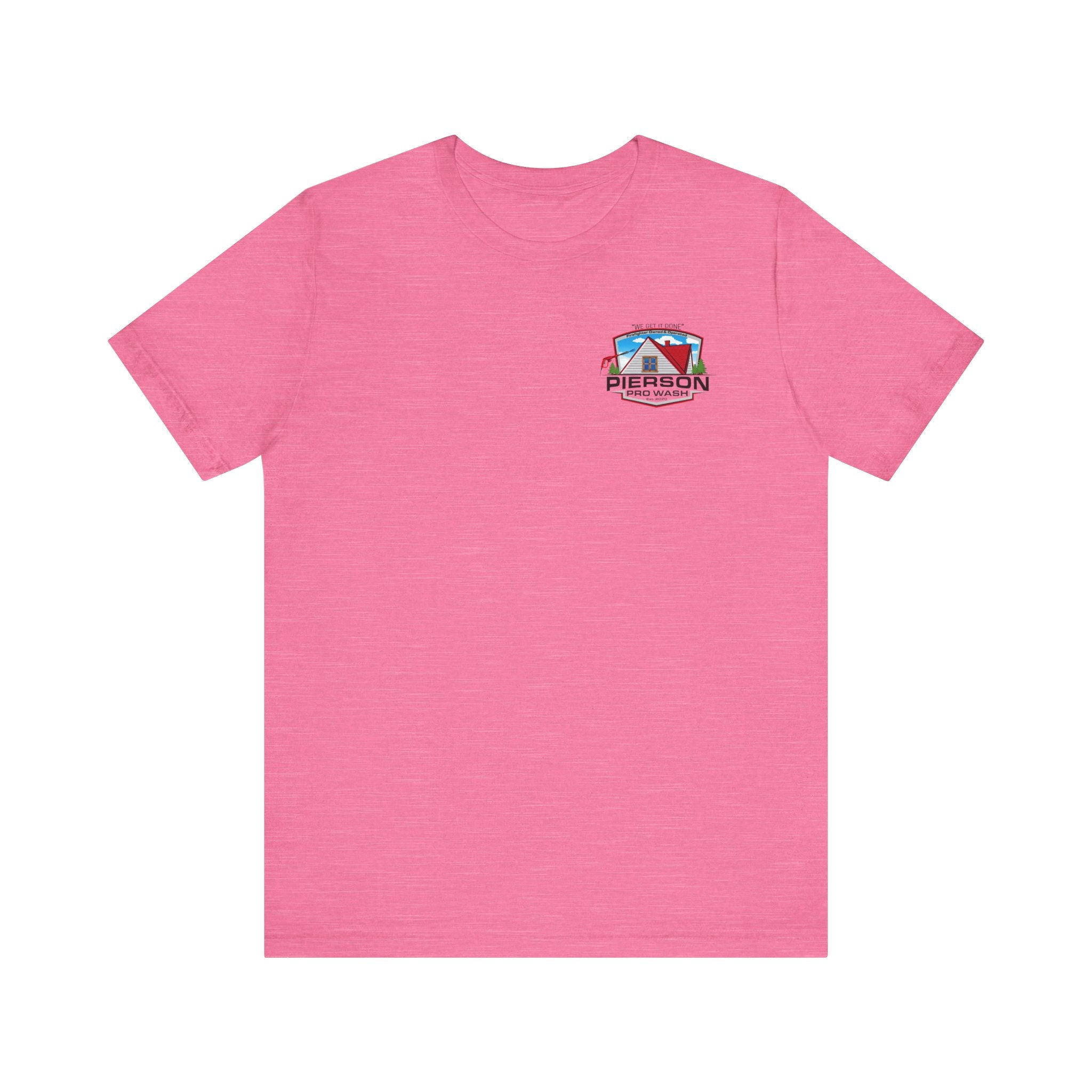 Pierson Pro Wash White Shirt Logo - Bella+Canvas Soft Unisex Tee