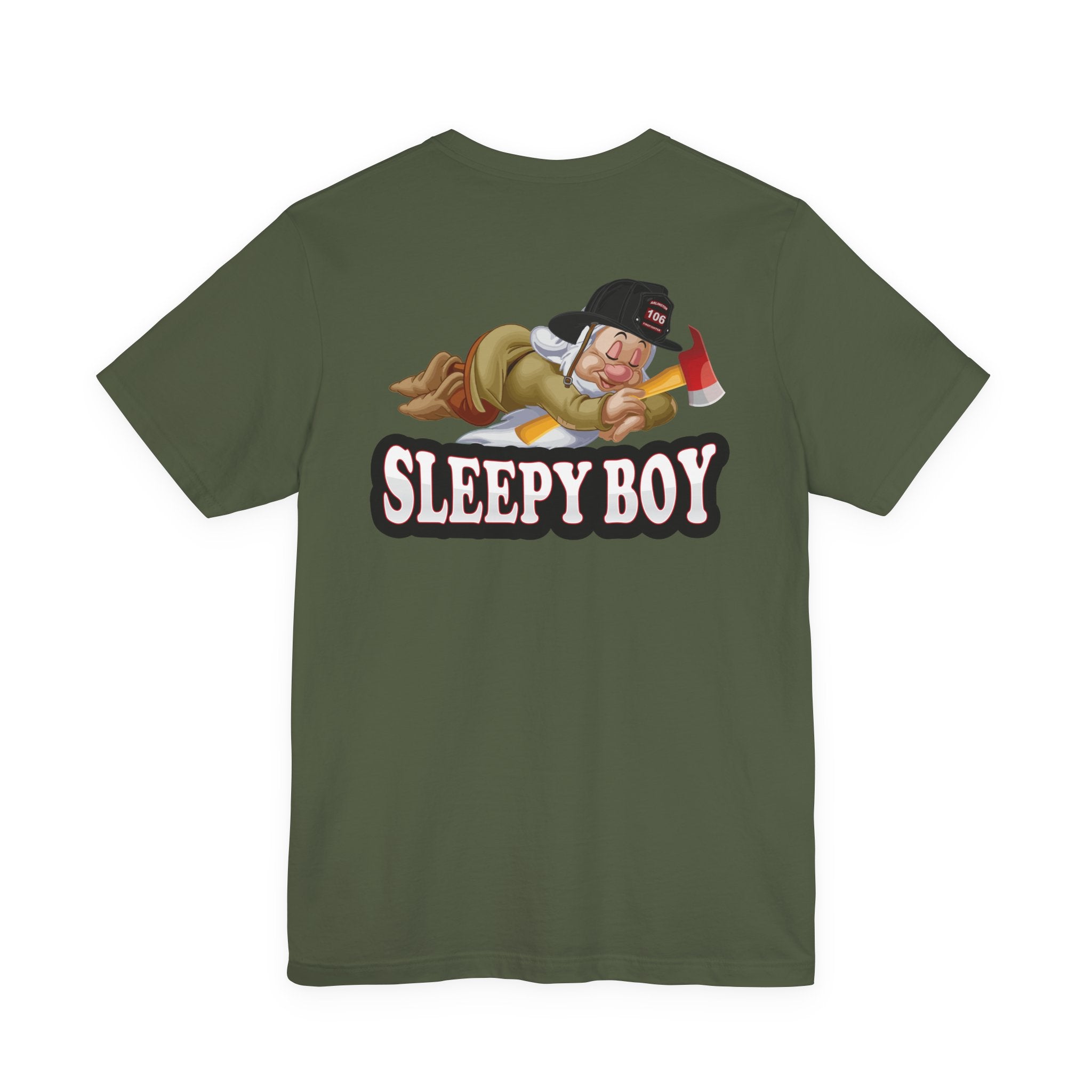 Sleepy Boy Firefighter - Heavy Cotton Unisex Tee -