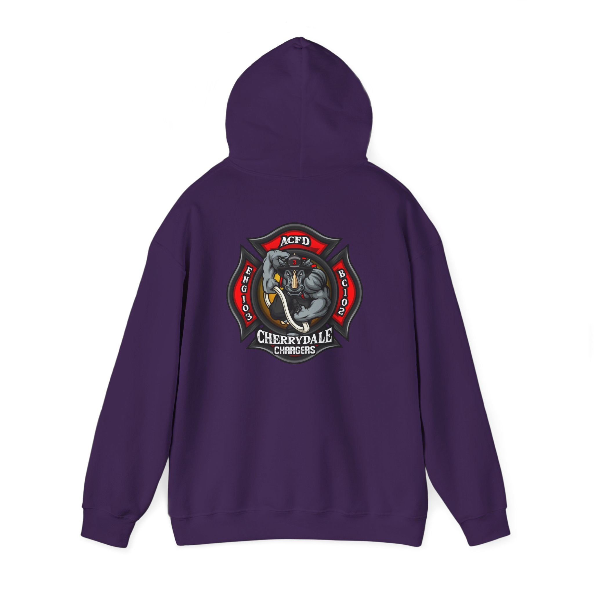 Arlington Station 3 Rhino Front/Back - Gildan Heavy Blend™ Hooded Sweatshirt