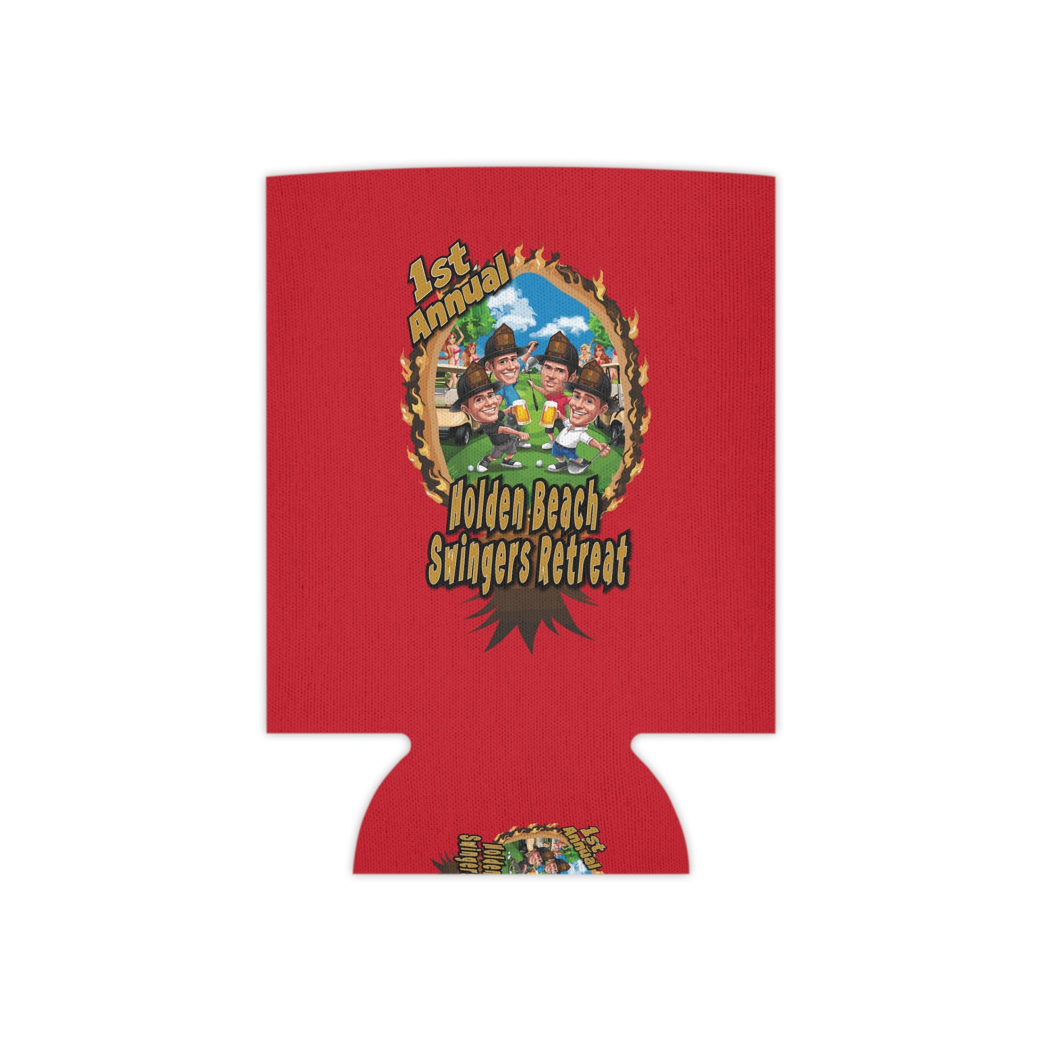 Holden Beach Swingers Retreat Red Can Cooler