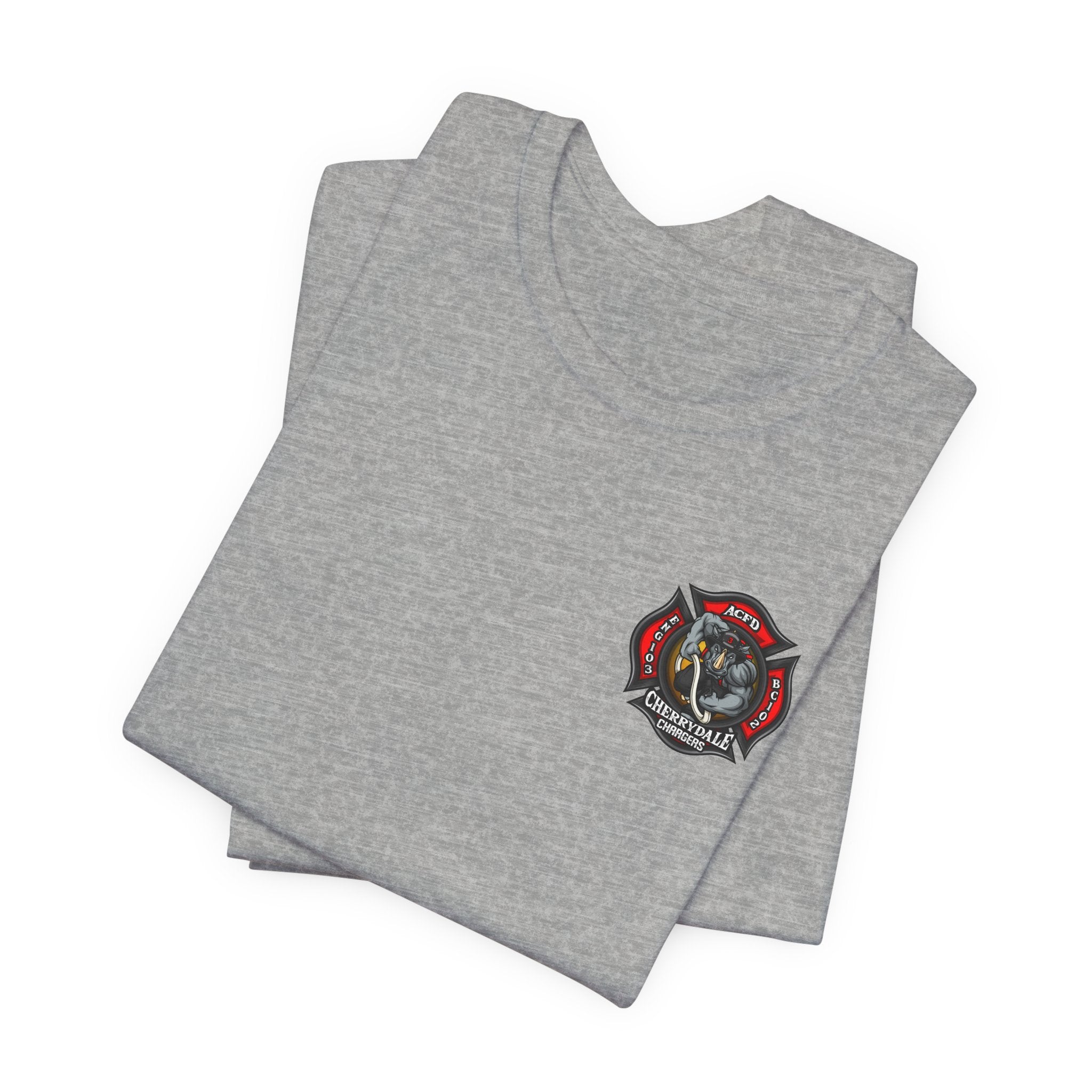Station 3 Rhino Logo Firefighter Back - Bella+Canvas Soft Unisex Tee-