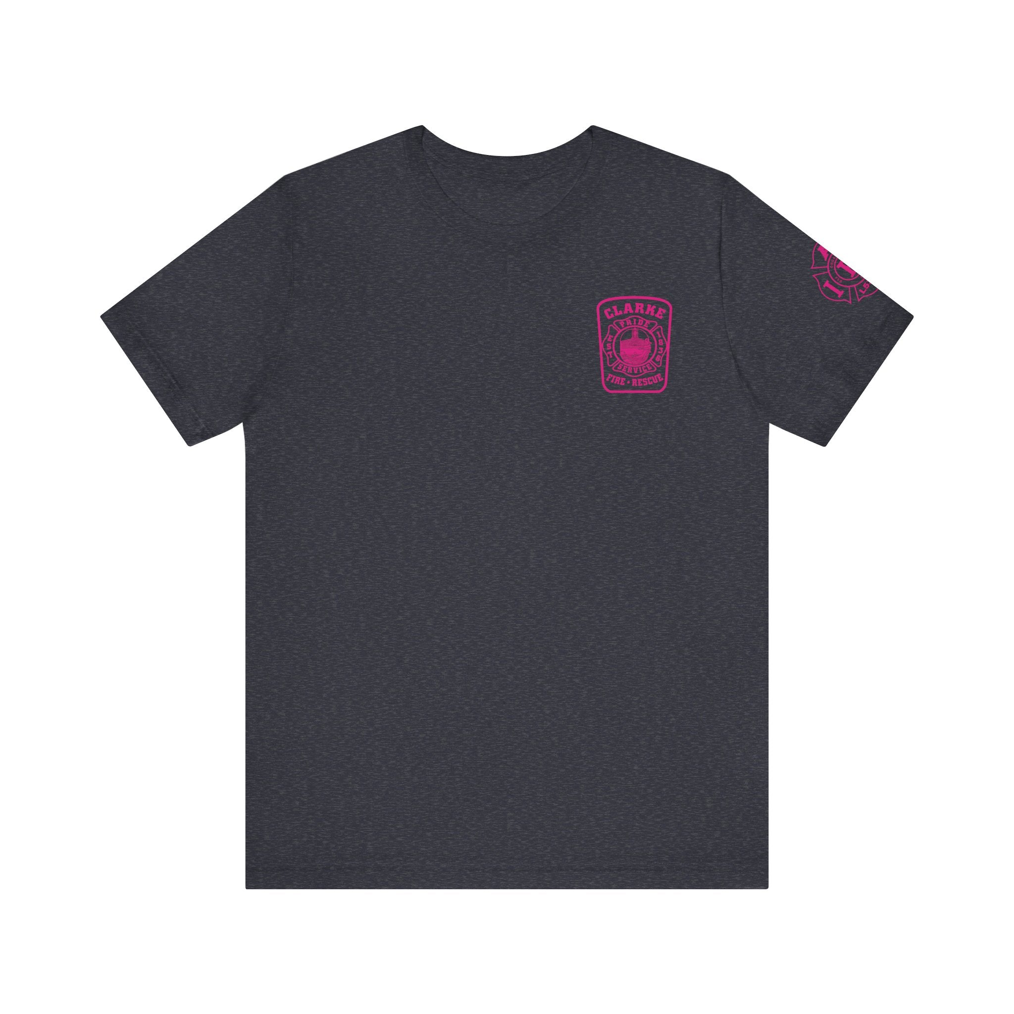 Clarke County Patch Fire Breast Cancer Dark Shirt (Portion of Proceeds go to Local 5304) - Bella+Canvas Soft Jersey Cotton Unisex Tee