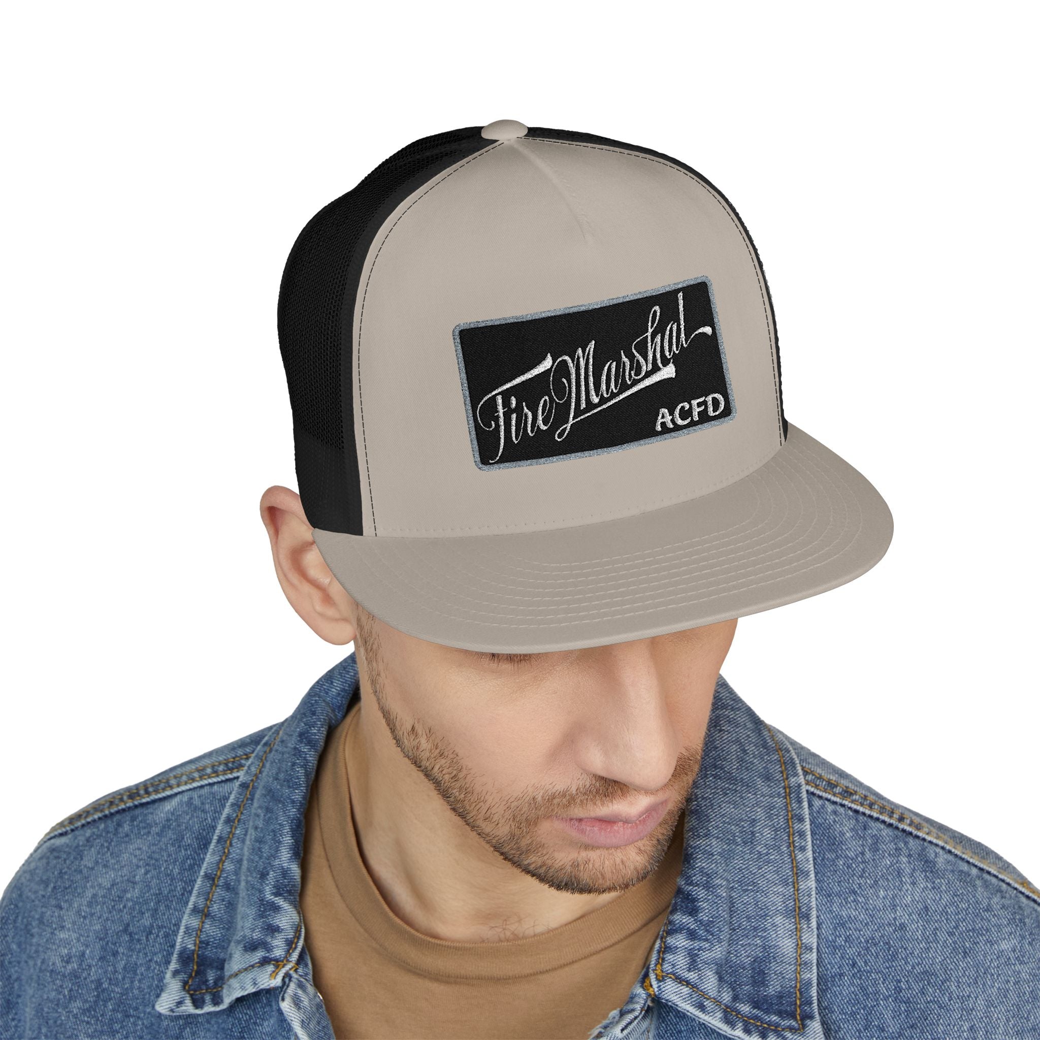 Arlington Fire Marshal Written - 5 Panel Trucker Cap (Embroidery)