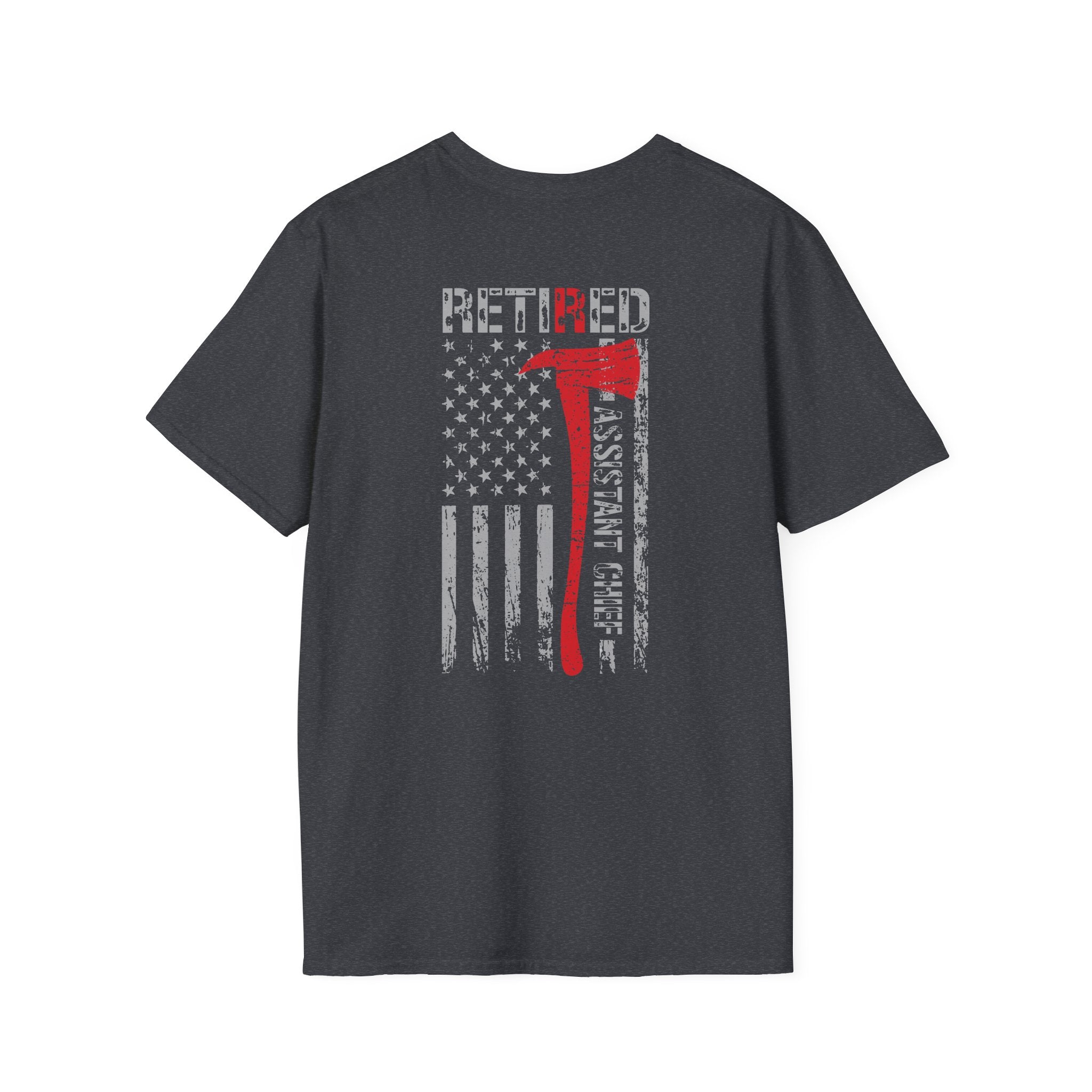 Retired Assistant Chief US Flag - Unisex Softstyle T-Shirt