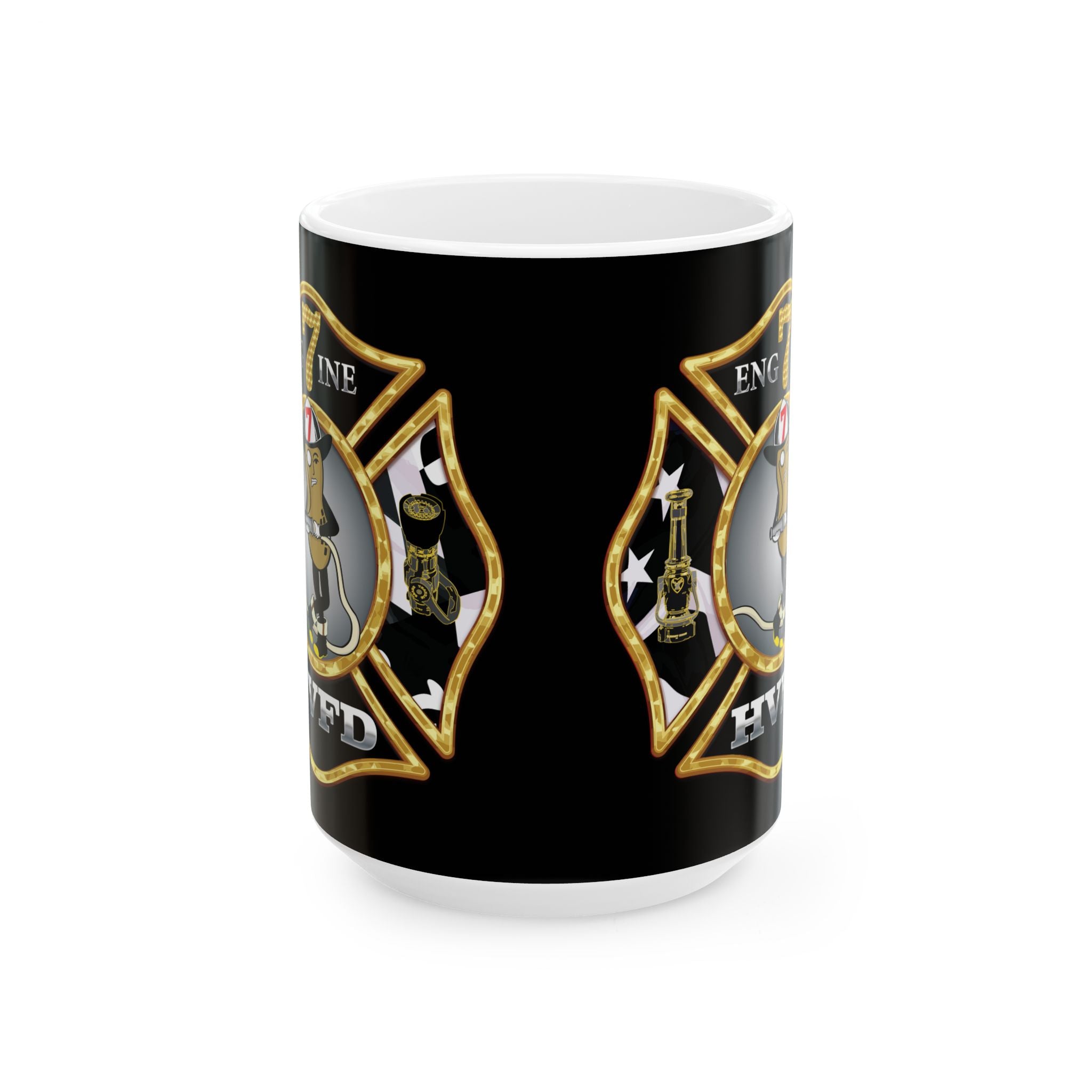 Black Mug, (11oz, 15oz) - Hollywood Maryland Volunteer Fire Eng7ine