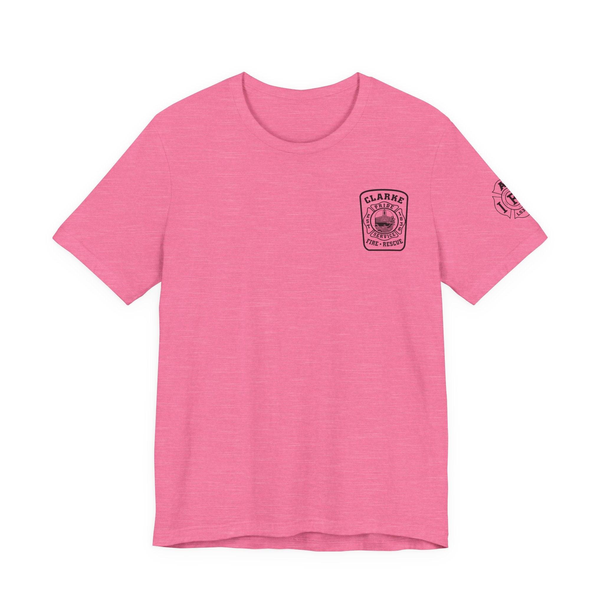 Clarke County Patch Fire Breast Cancer (Portion of Proceeds go to Local 5304) - Bella+Canvas Soft Jersey Cotton Unisex Tee