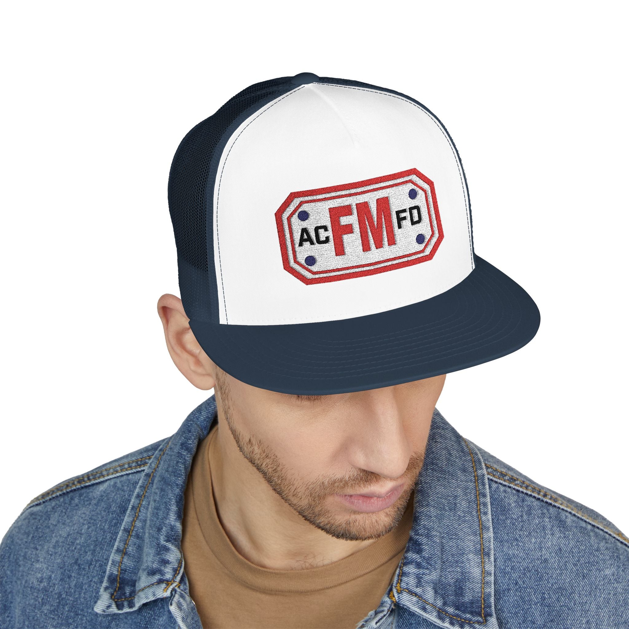 Arlington Fire Marshal Red - 5 Panel Trucker Cap (Embroidery)