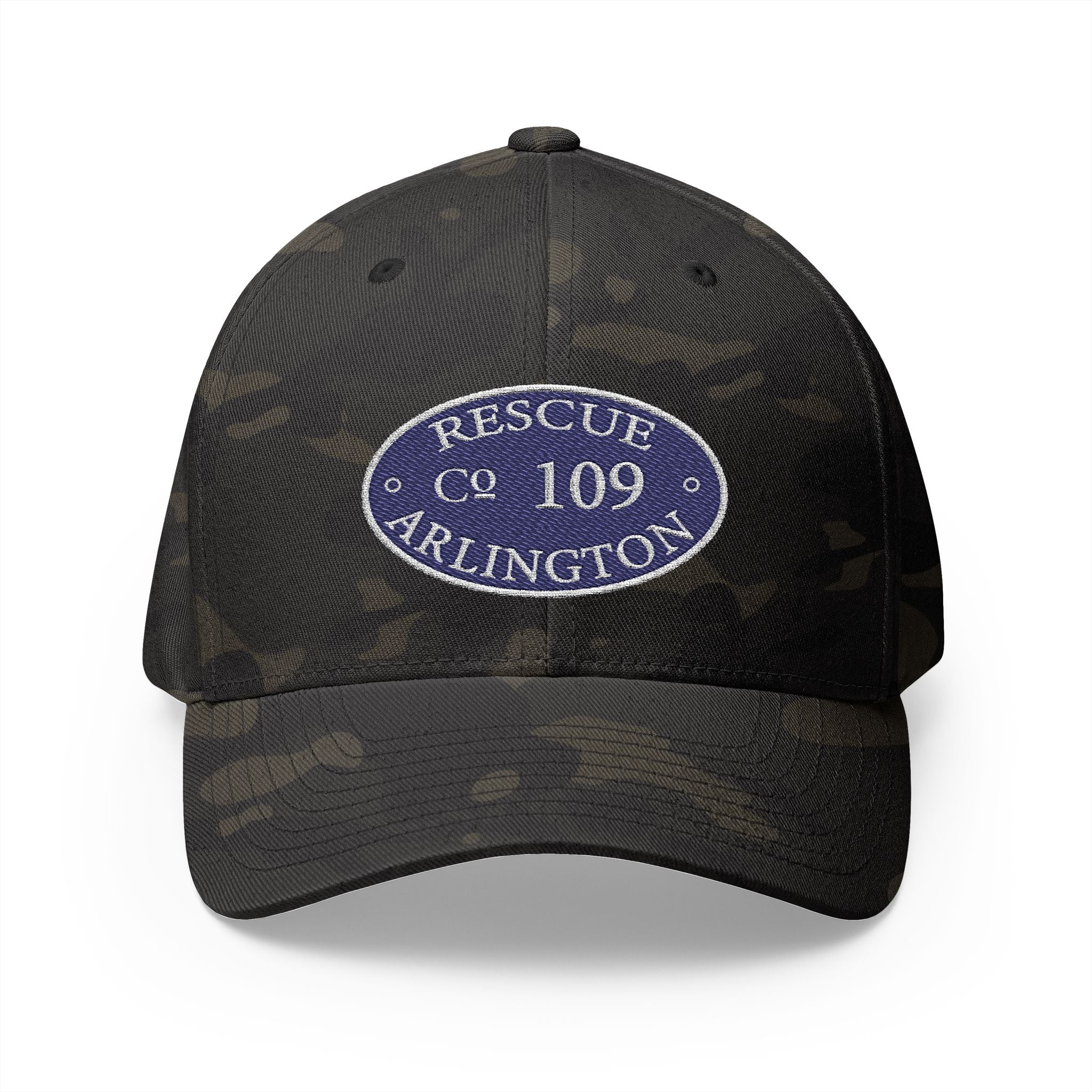 Arlington Rescue 9 Circle Patch - FLEXFIT Closed-Back Structured Cap (Embroidery)