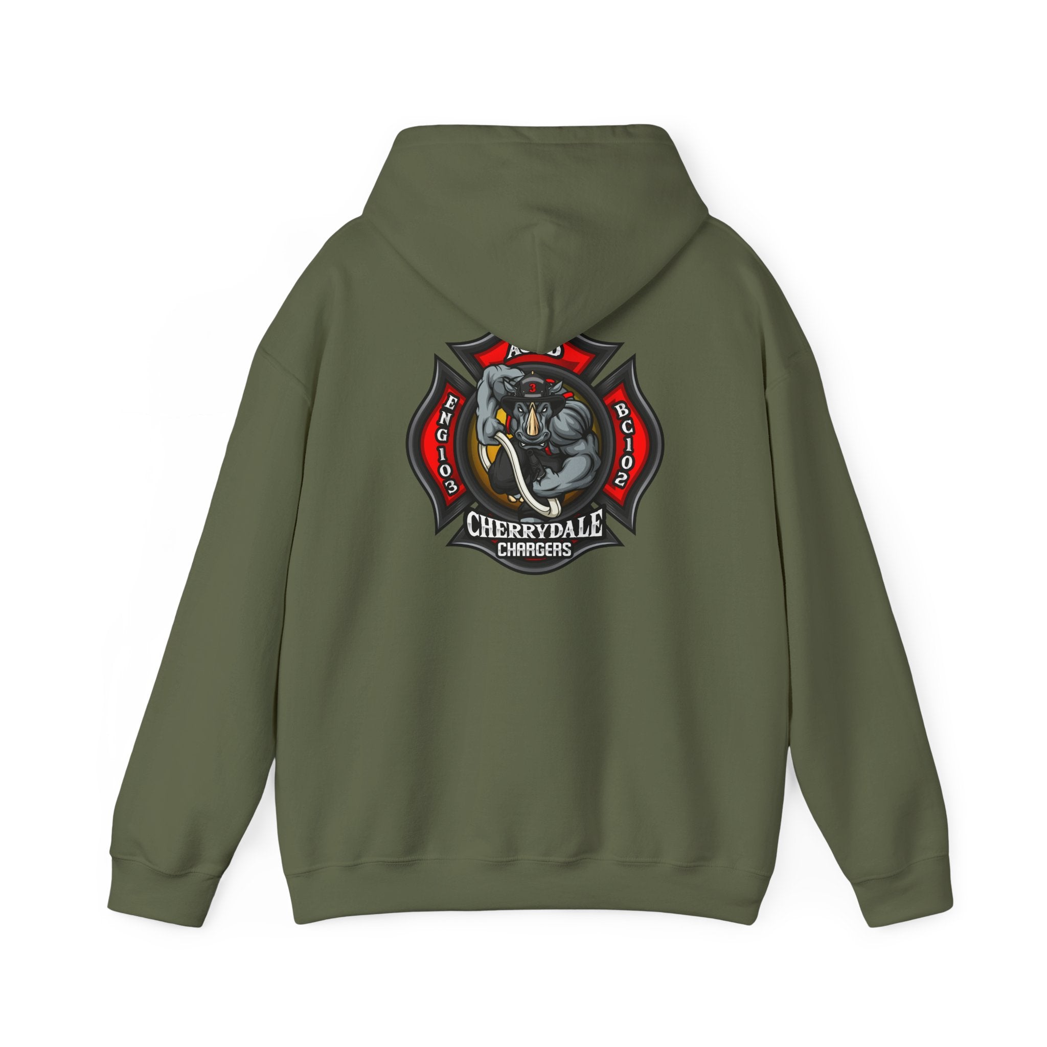 Arlington Station 3 Front/ Rhino Back - Gildan Heavy Blend™ Hooded Sweatshirt