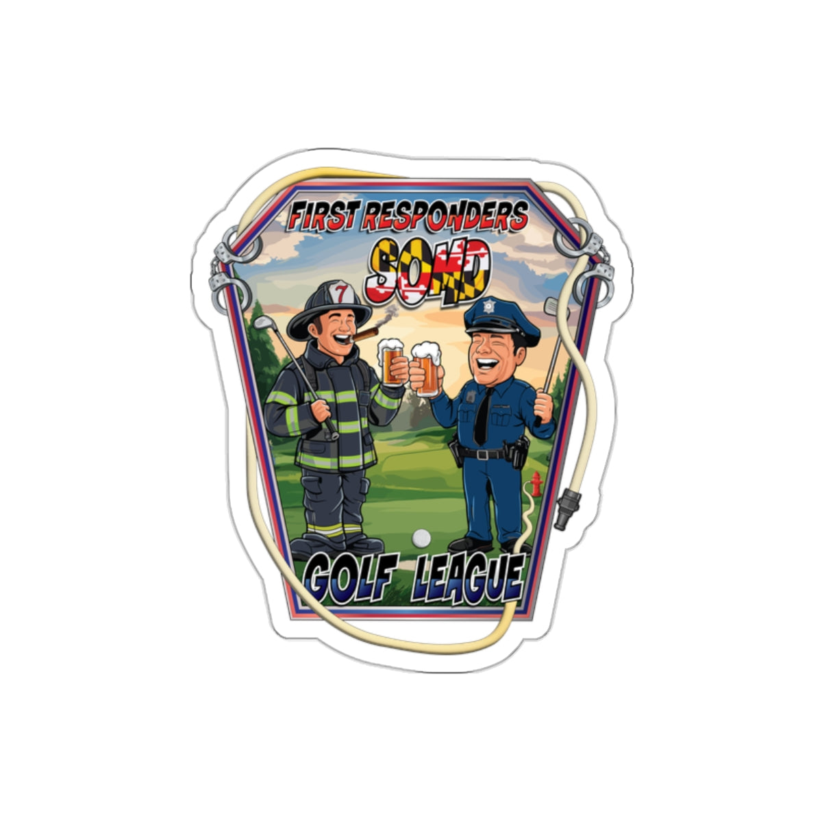 Die-Cut Stickers - SOMD First Responder Golf League