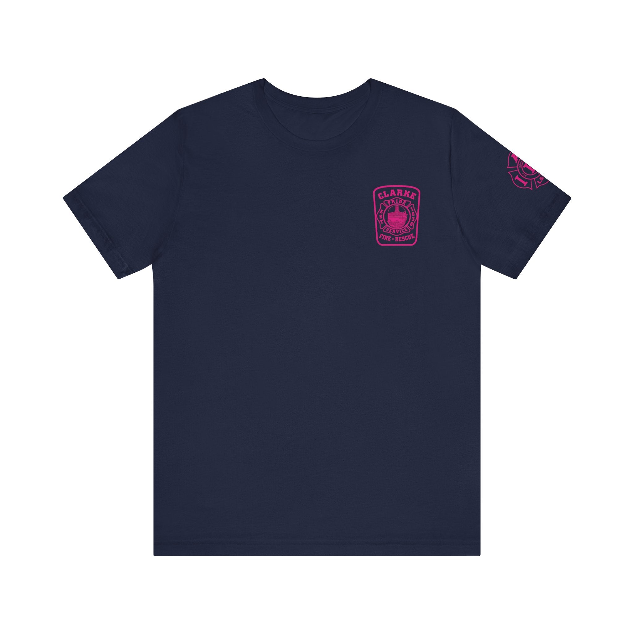 Clarke County Patch Fire Breast Cancer Dark Shirt (Portion of Proceeds go to Local 5304) - Bella+Canvas Soft Jersey Cotton Unisex Tee