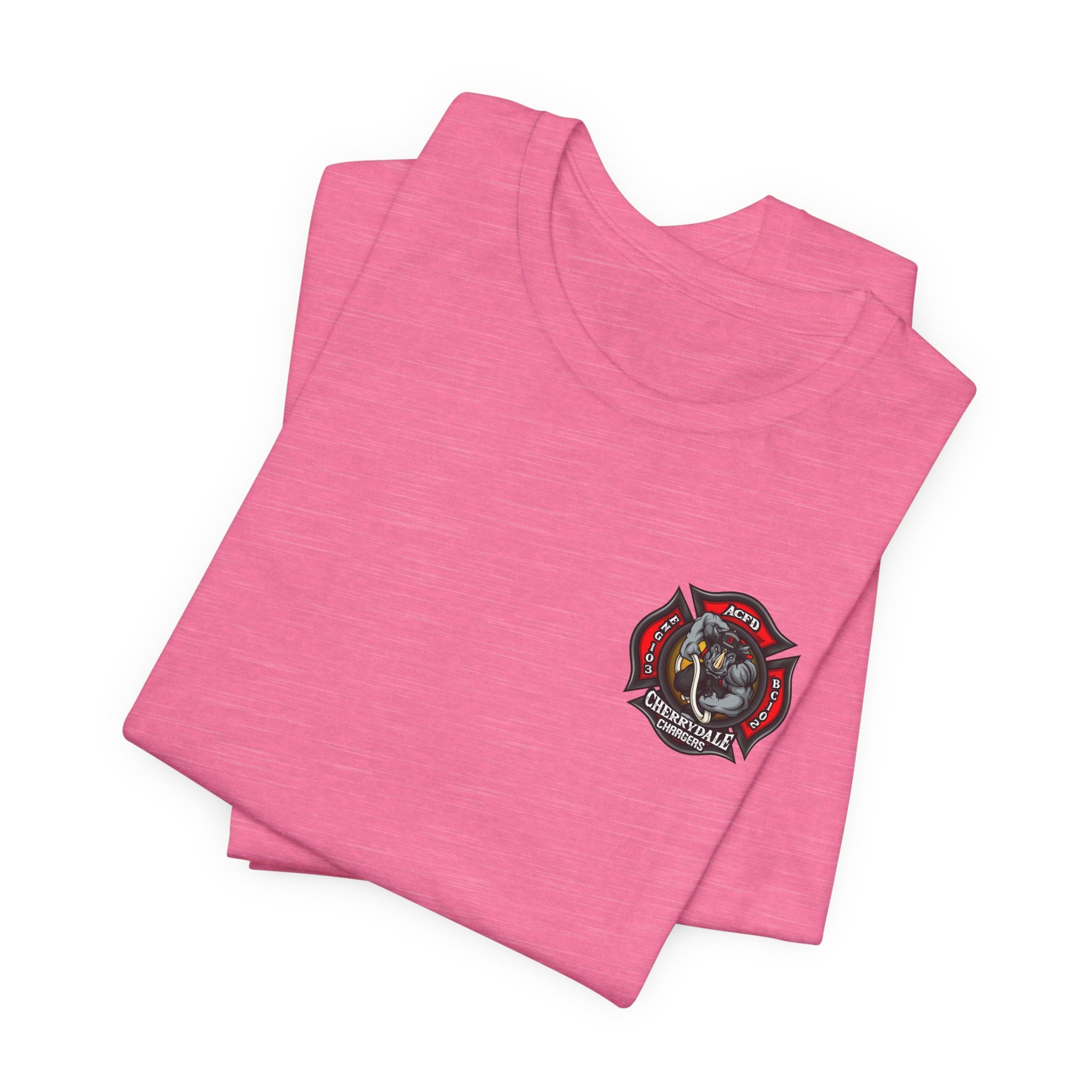 Station 3 Rhino Logo Firefighter Back - Bella+Canvas Soft Unisex Tee-