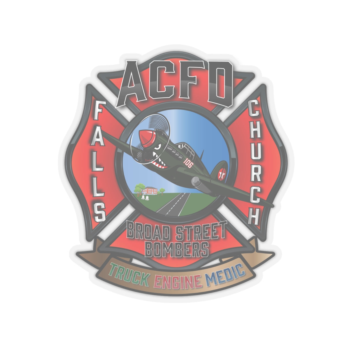 Station 6 Broad Street Bombers Kiss-Cut Stickers