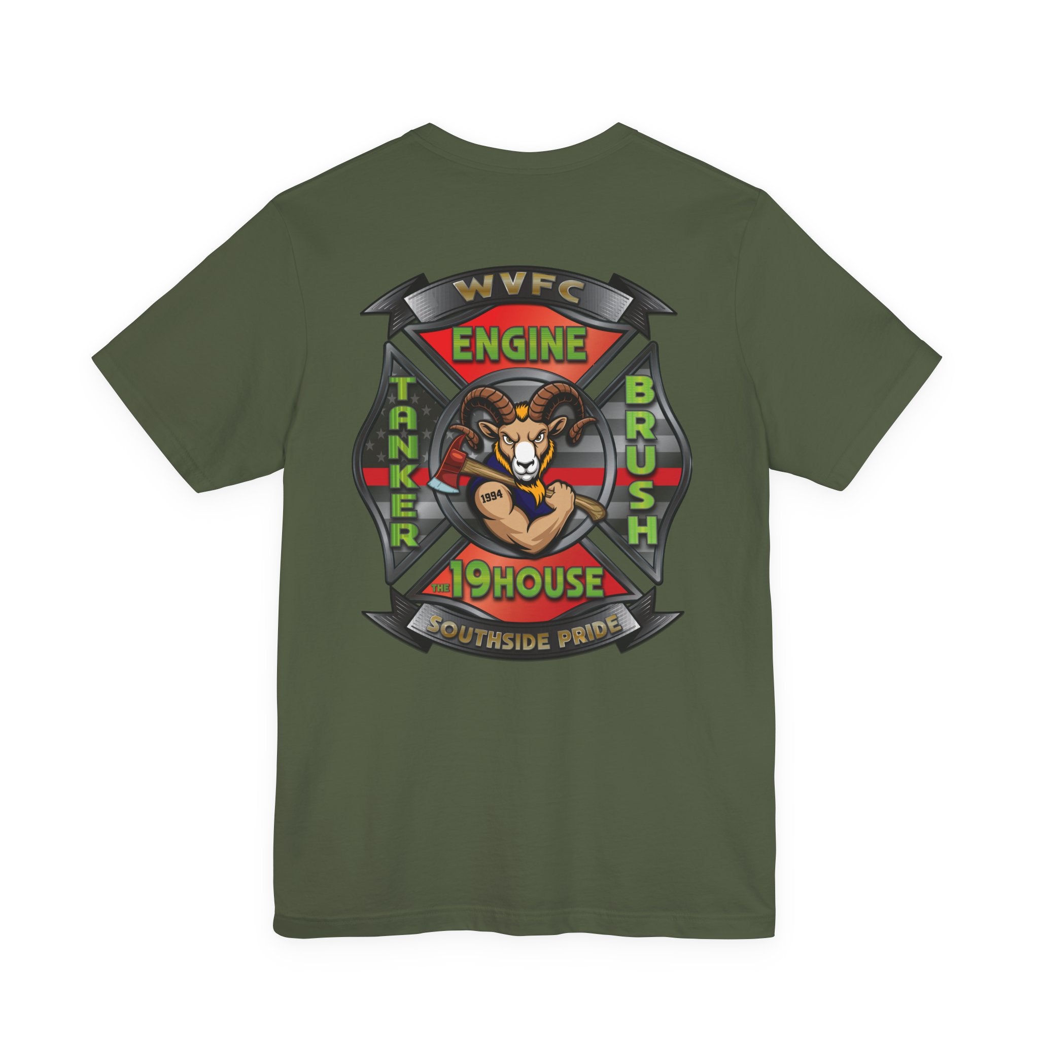 WVFC Goat Logo 2 Goat Logo 2 Back - Unisex Jersey Short Sleeve Tee