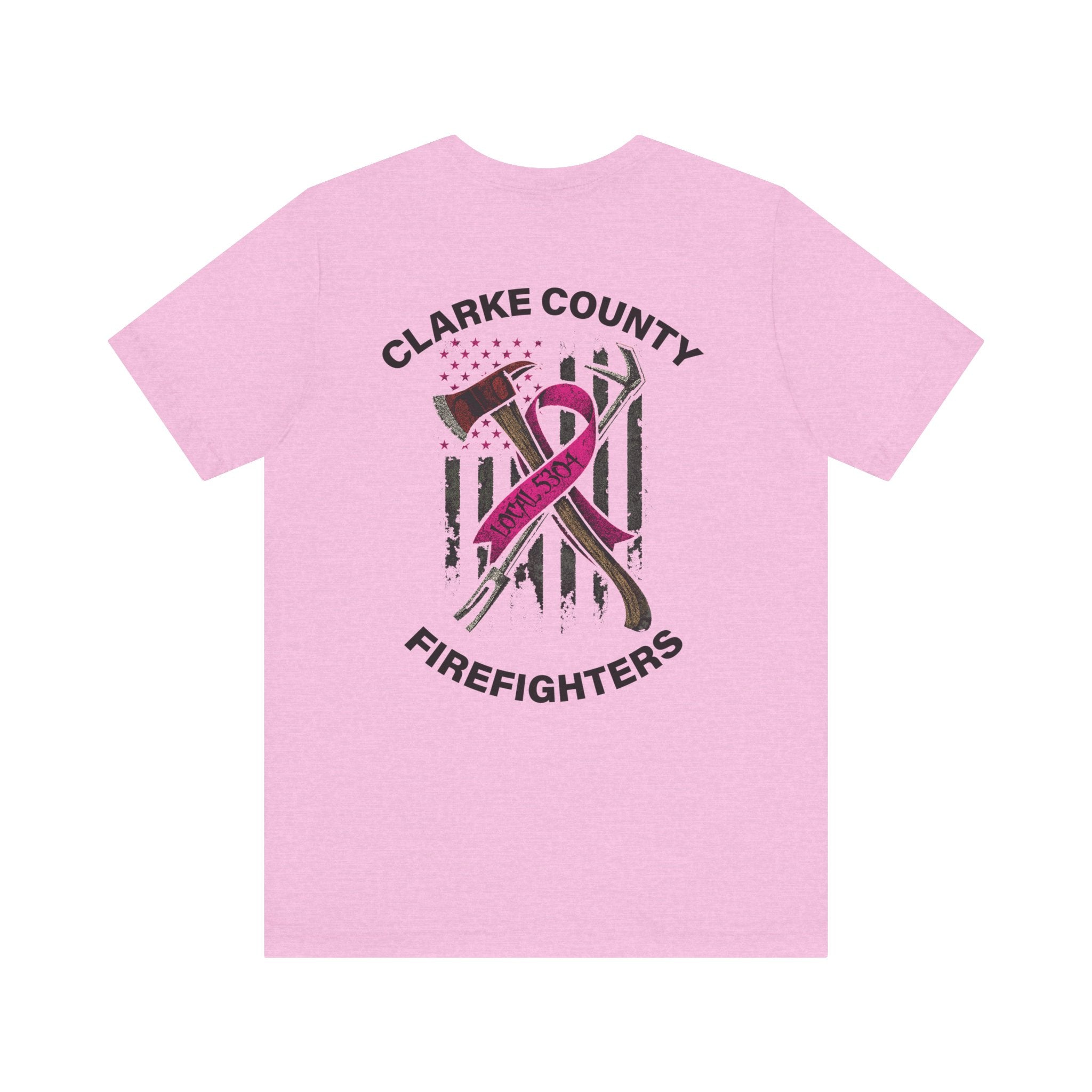 Clarke County Fire Breast Cancer (Portion of Proceeds go to Local 5304) - Bella+Canvas Soft Jersey Cotton Unisex Tee
