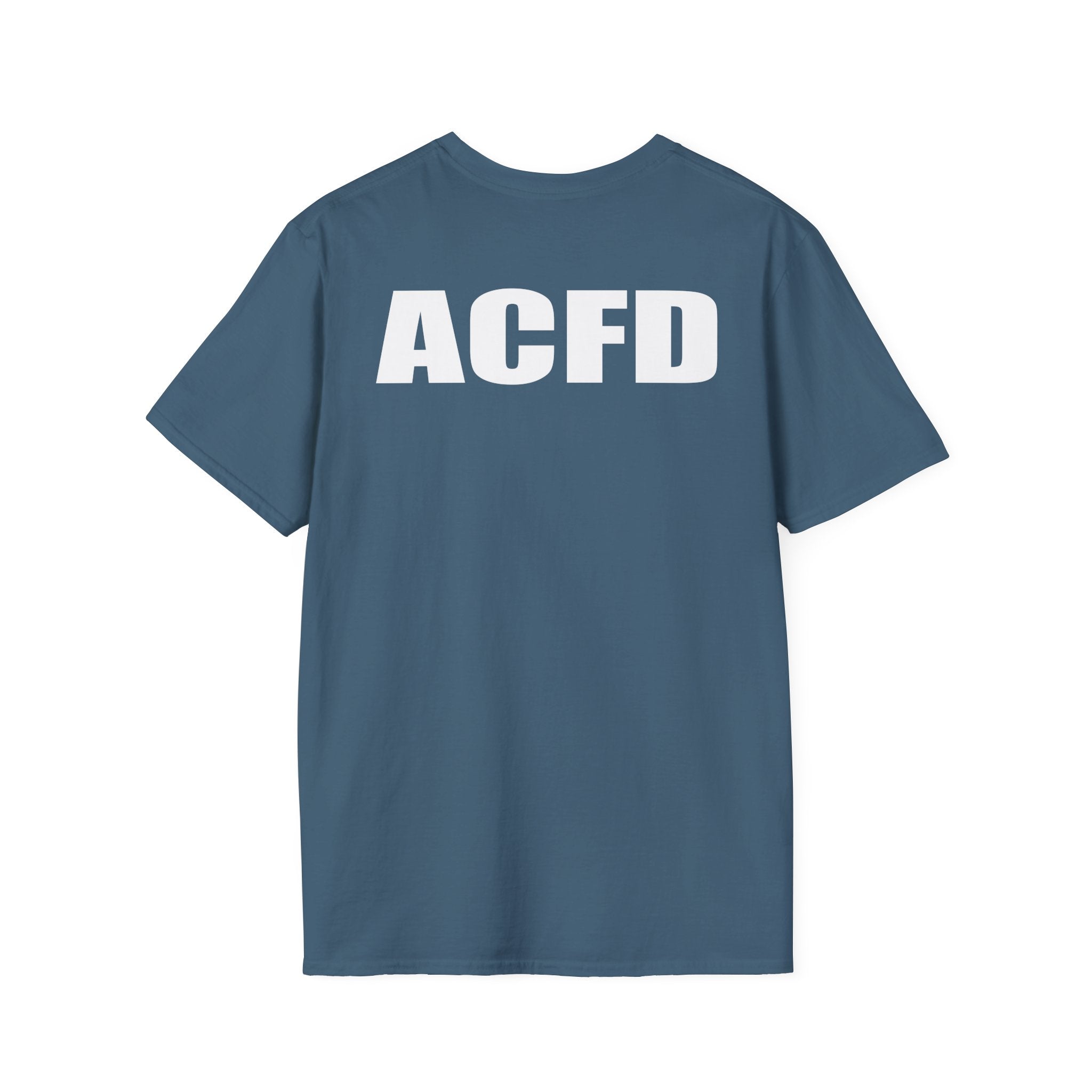 Station 3 Rhino Logo Firefighter Back - Gildan Soft Cotton Softstyle T-Shirt