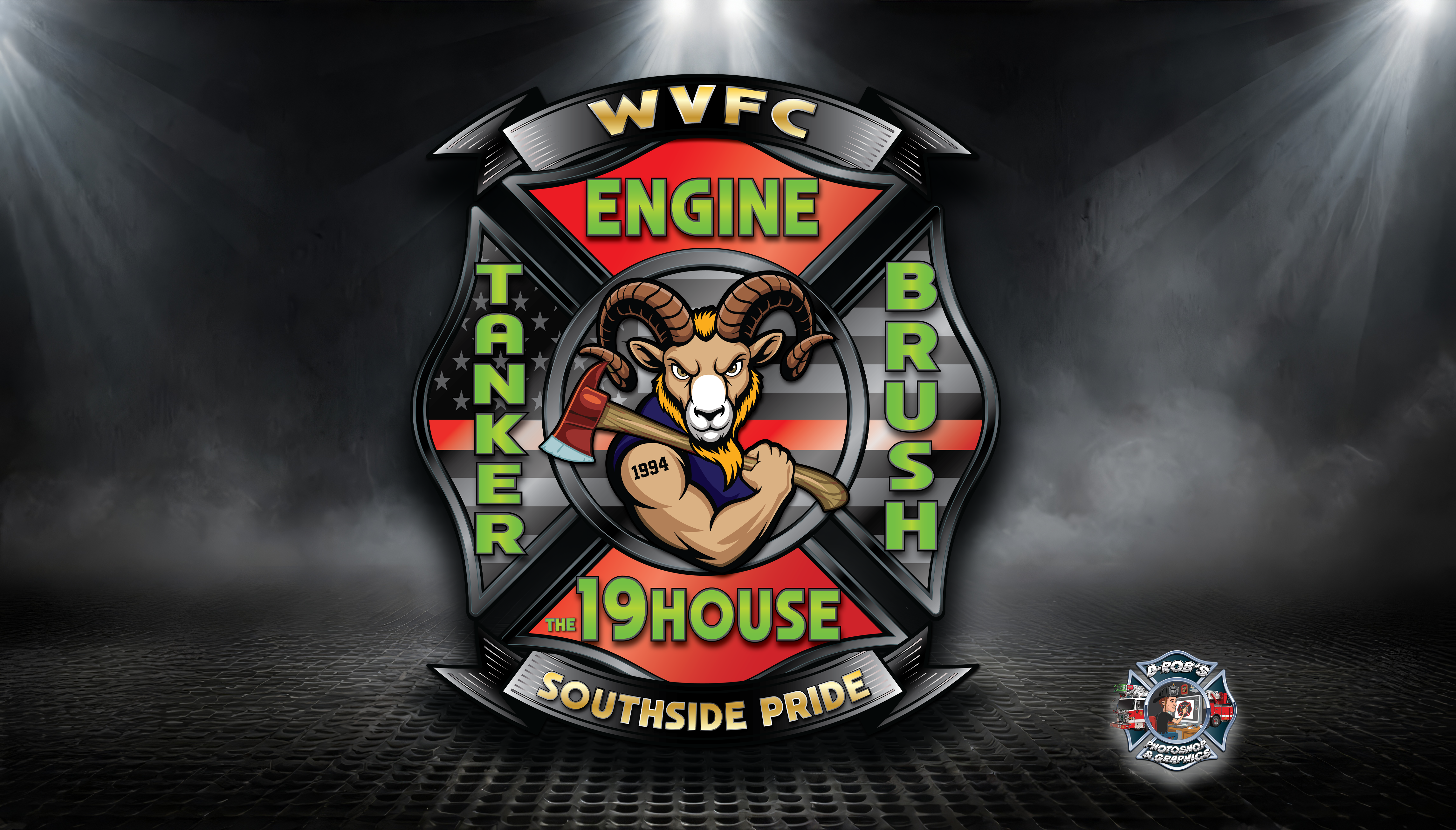 WVFC Goat Logo 2 Version 2 US Flag - Unisex Jersey Short Sleeve Tee