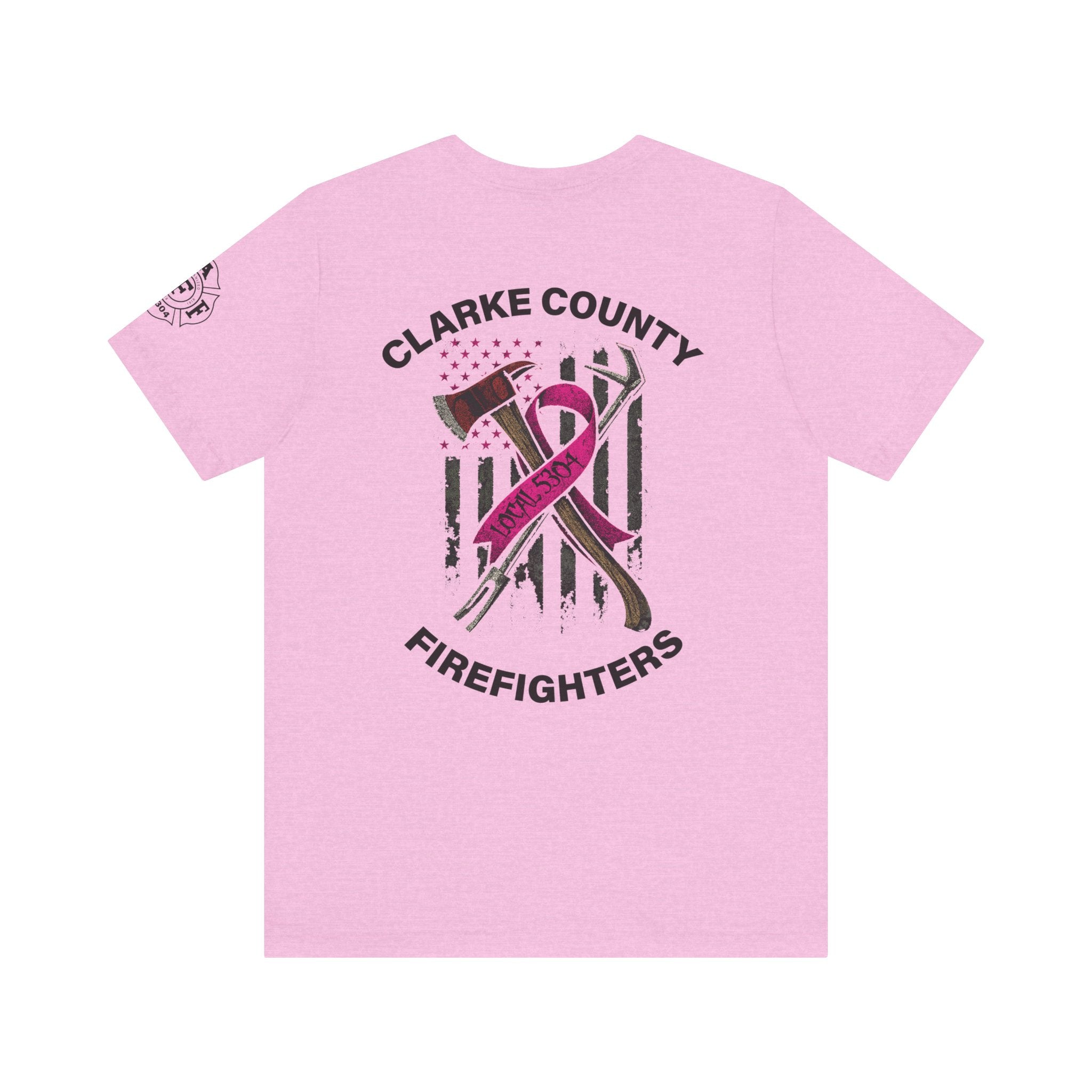Clarke County Patch Fire Breast Cancer (Portion of Proceeds go to Local 5304) - Bella+Canvas Soft Jersey Cotton Unisex Tee