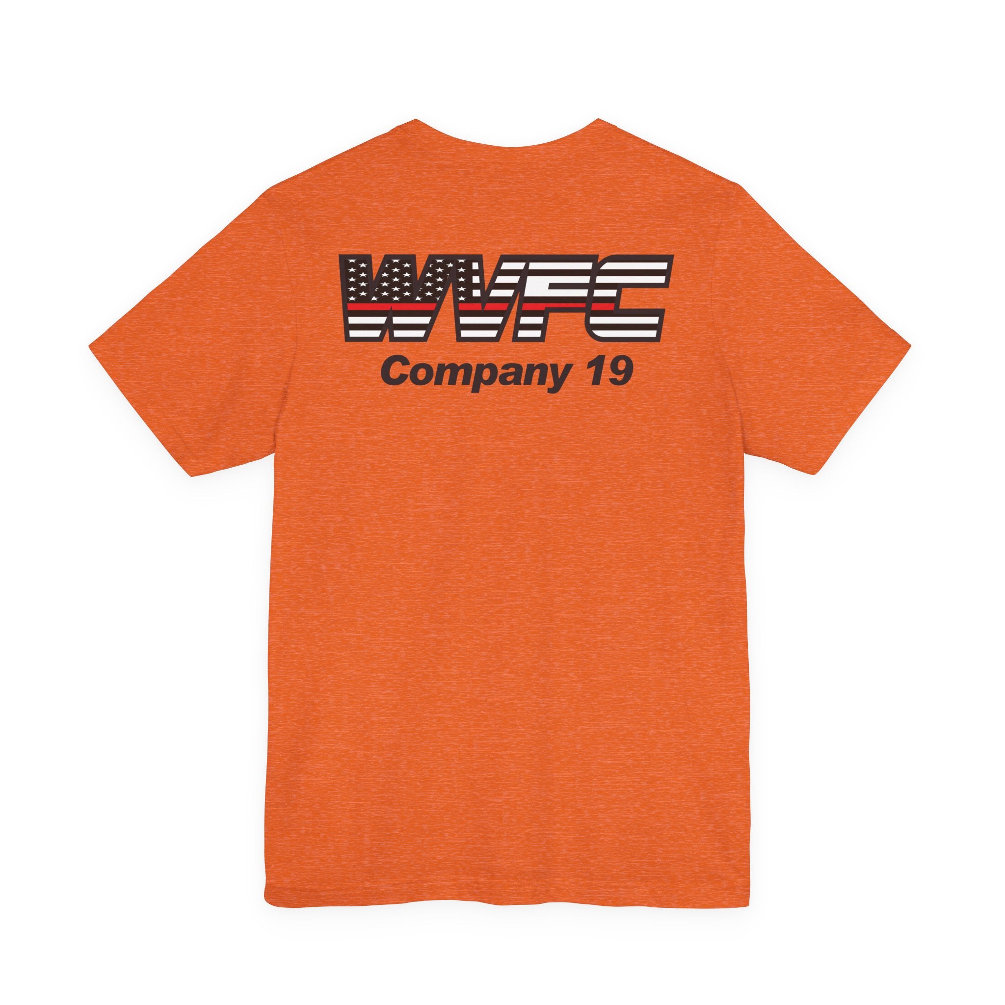 WVFC FD logo black Redline flag back  - Unisex Jersey Short Sleeve Tee