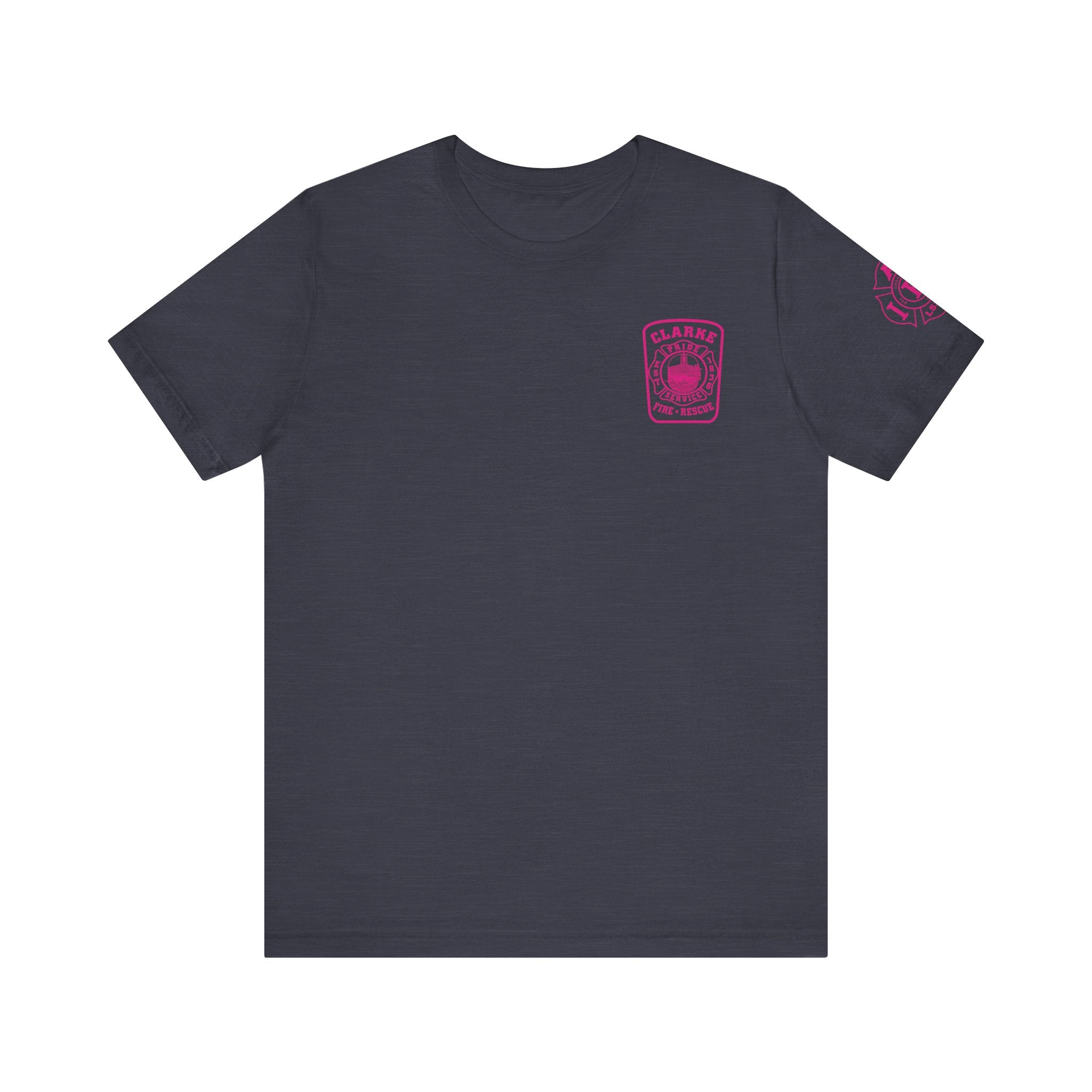Clarke County Patch Fire Breast Cancer Dark Shirt (Portion of Proceeds go to Local 5304) - Bella+Canvas Soft Jersey Cotton Unisex Tee