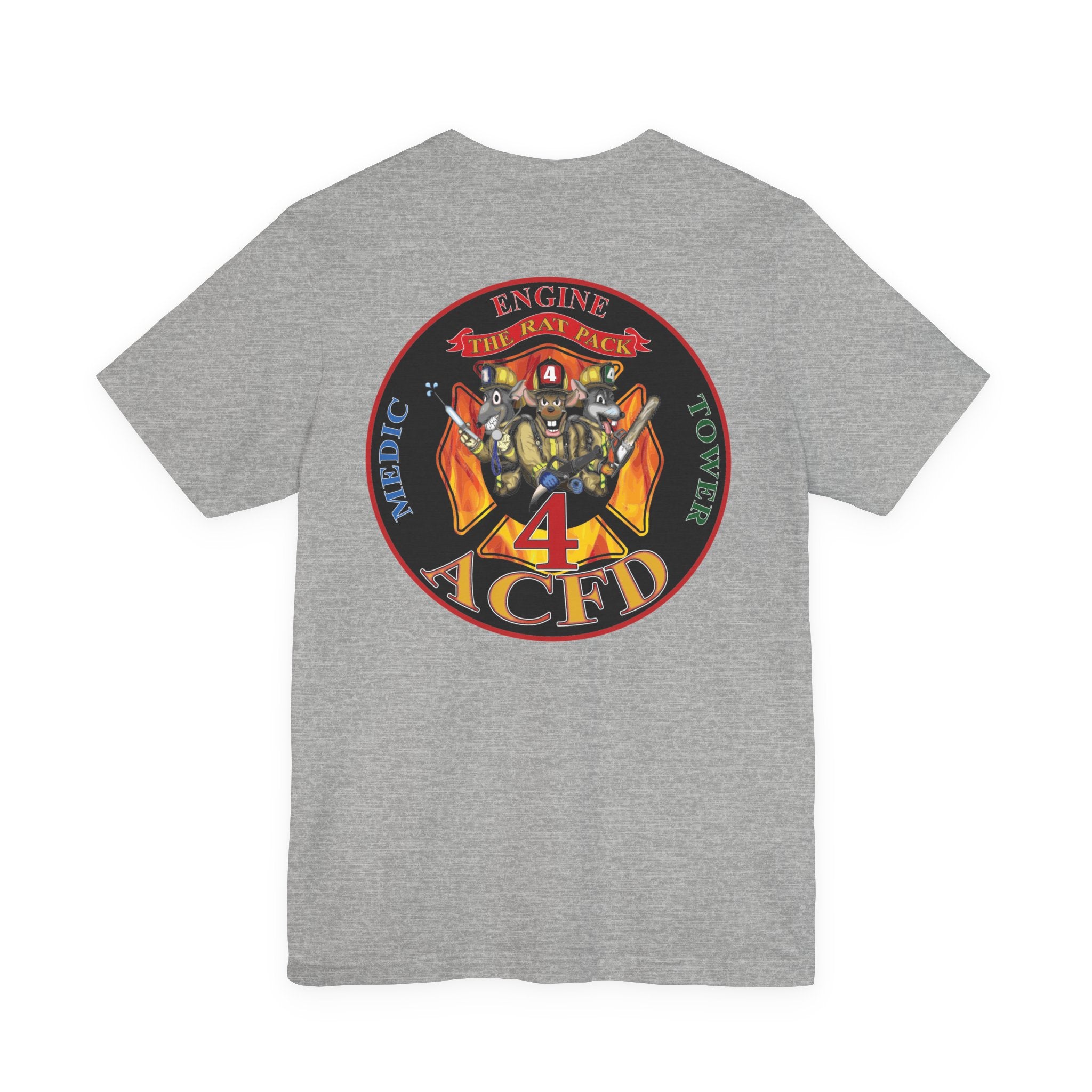 Station 4 RatPack on Back Clover Front - Bella+Canvas Soft Unisex Tee