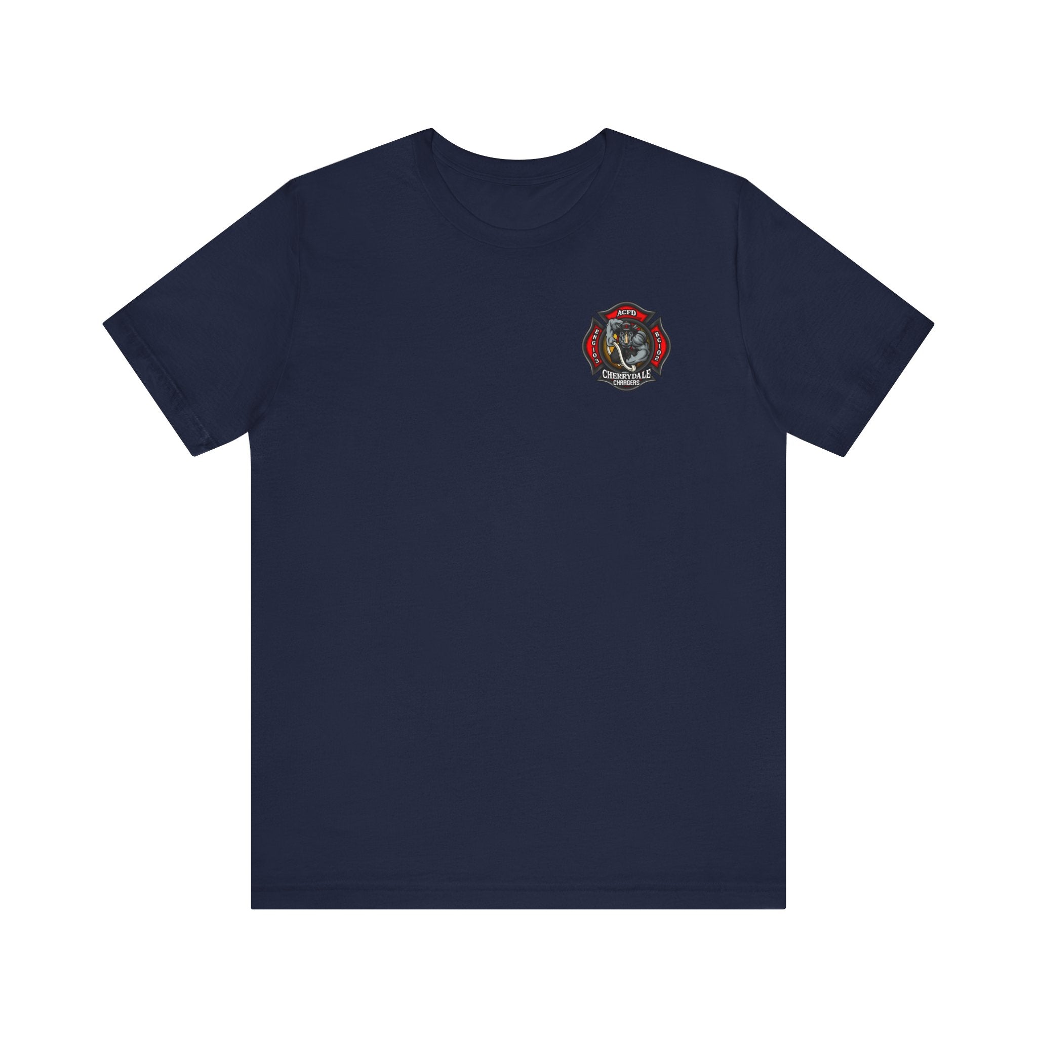 Station 3 Rhino Logo Firefighter Back - Bella+Canvas Soft Unisex Tee-