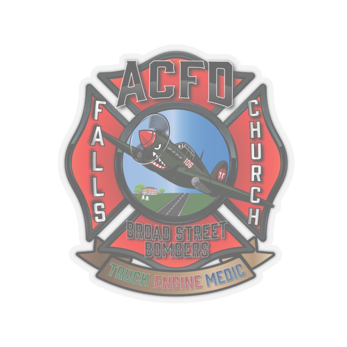 Station 6 Broad Street Bombers Kiss-Cut Stickers