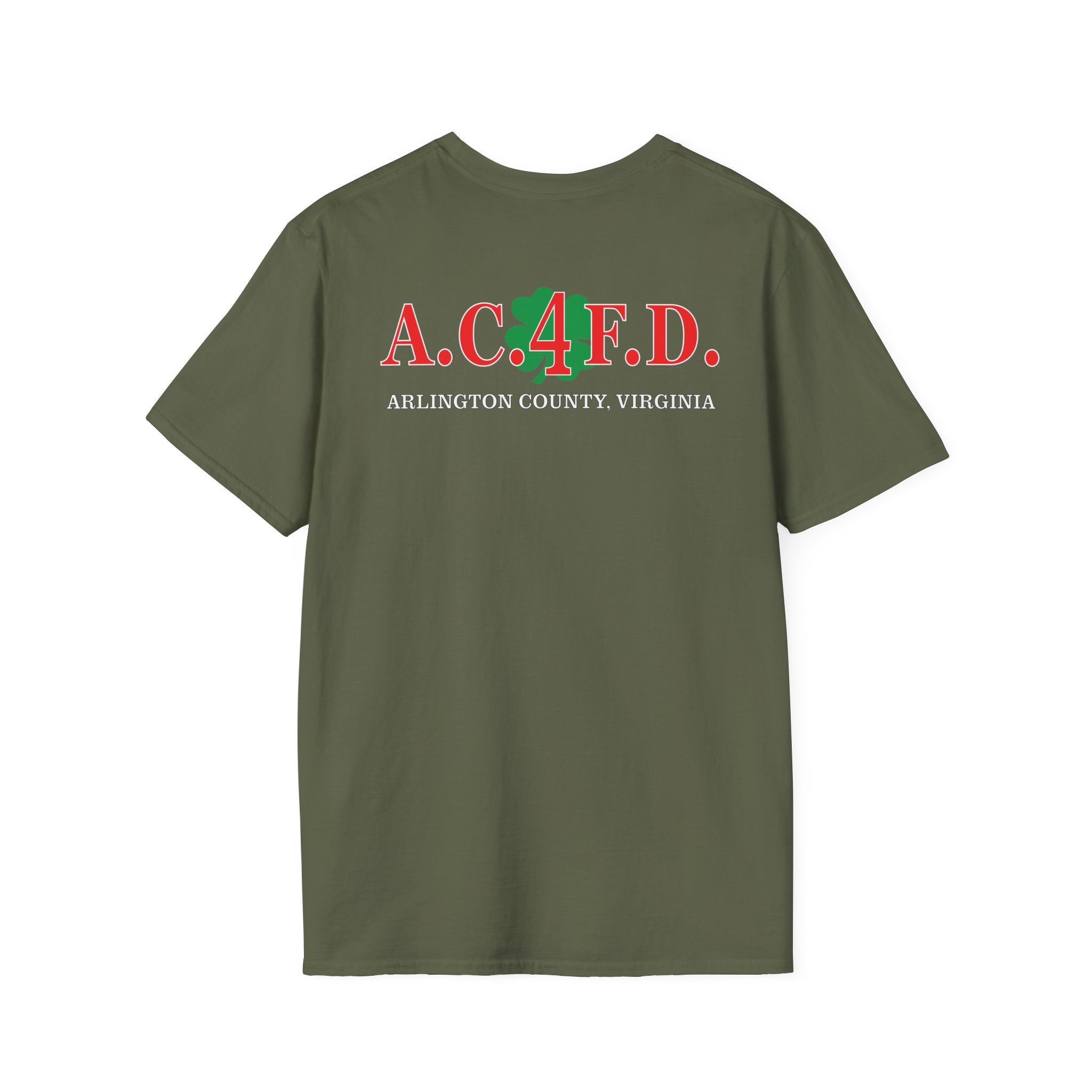 Station 4 RatPack front / acfd clover back - Gildan Soft Cotton Softstyle T-Shirt