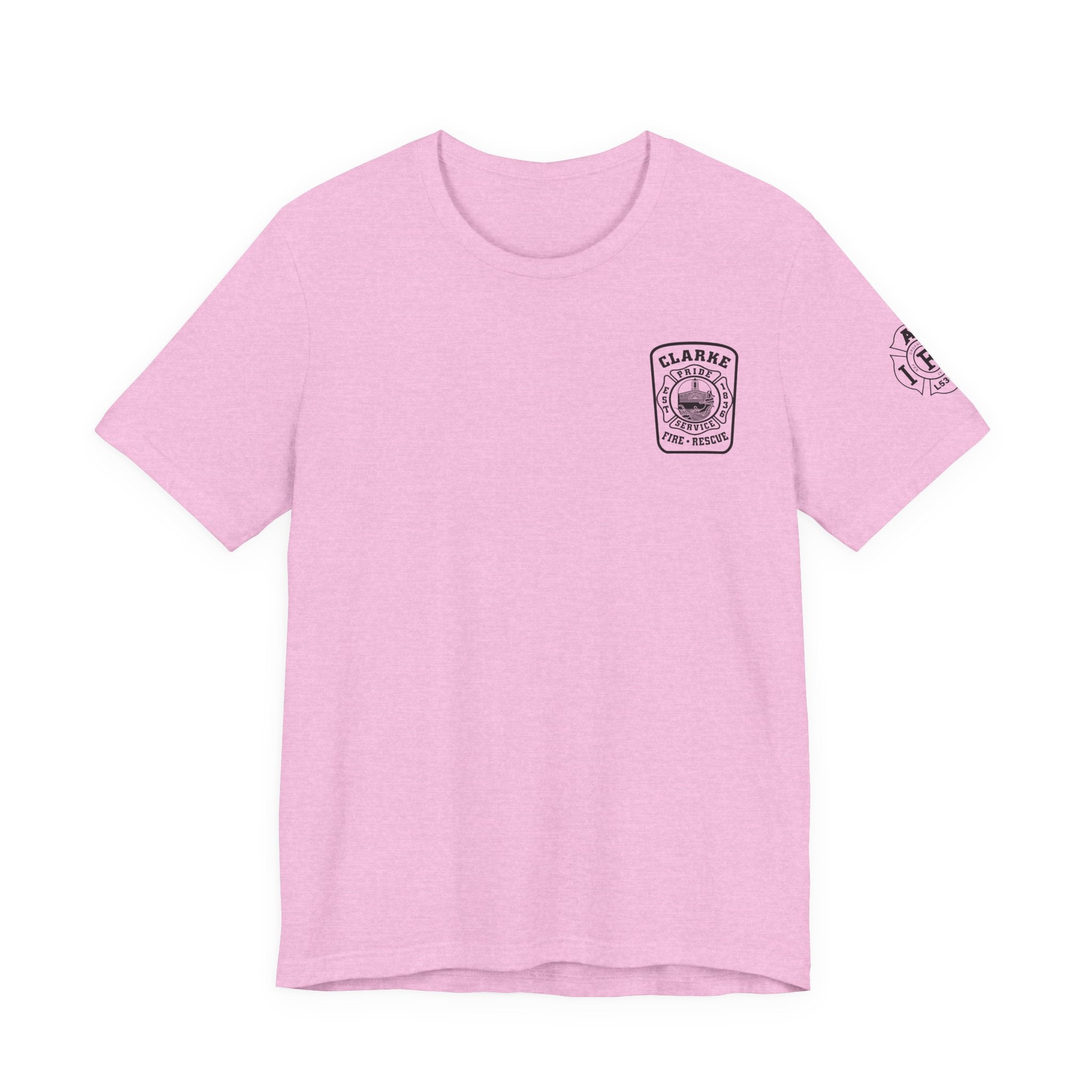 Clarke County Patch Fire Breast Cancer (Portion of Proceeds go to Local 5304) - Bella+Canvas Soft Jersey Cotton Unisex Tee